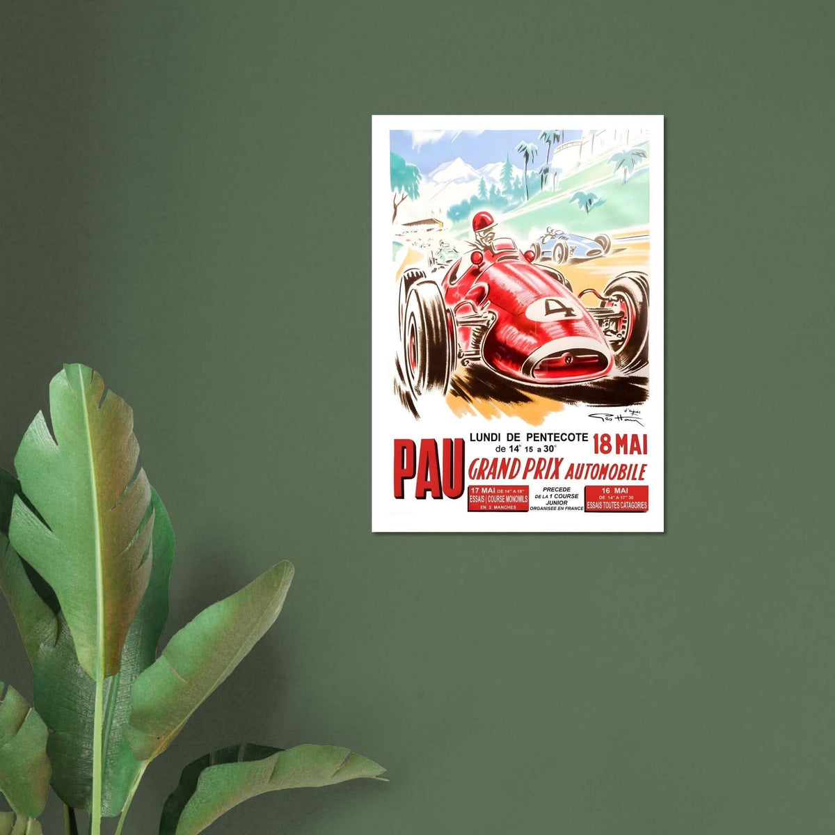 Pau Grand Prix Automobile Vintage Racing Poster - Transit Art