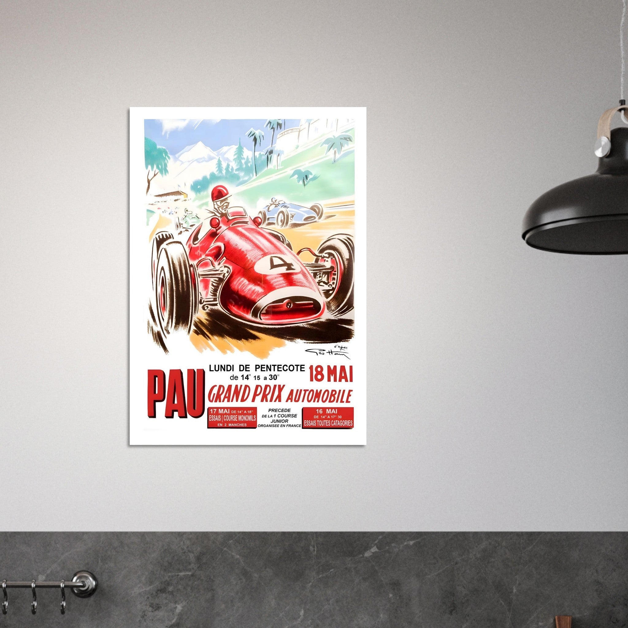 Pau Grand Prix Automobile Vintage Racing Poster - Transit Art