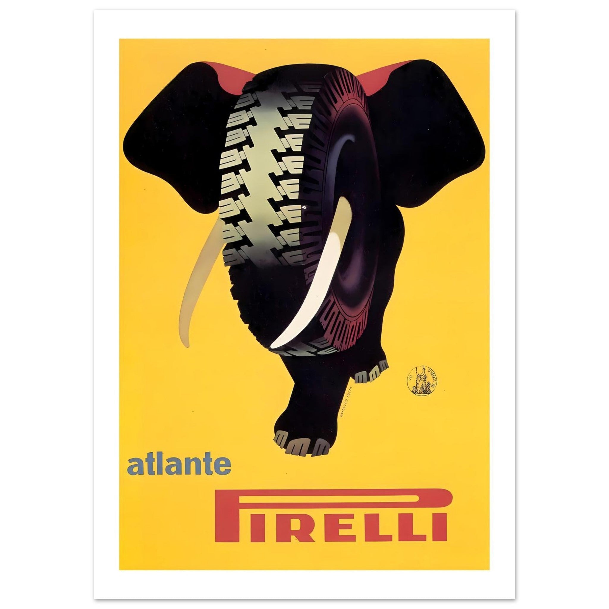 Pirelli Atlante Elephant Strength Poster - Transit Art