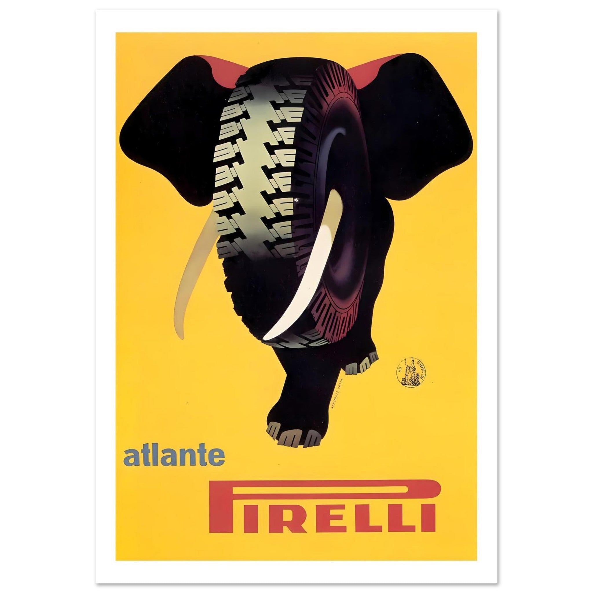 Pirelli Atlante Elephant Strength Poster - Transit Art