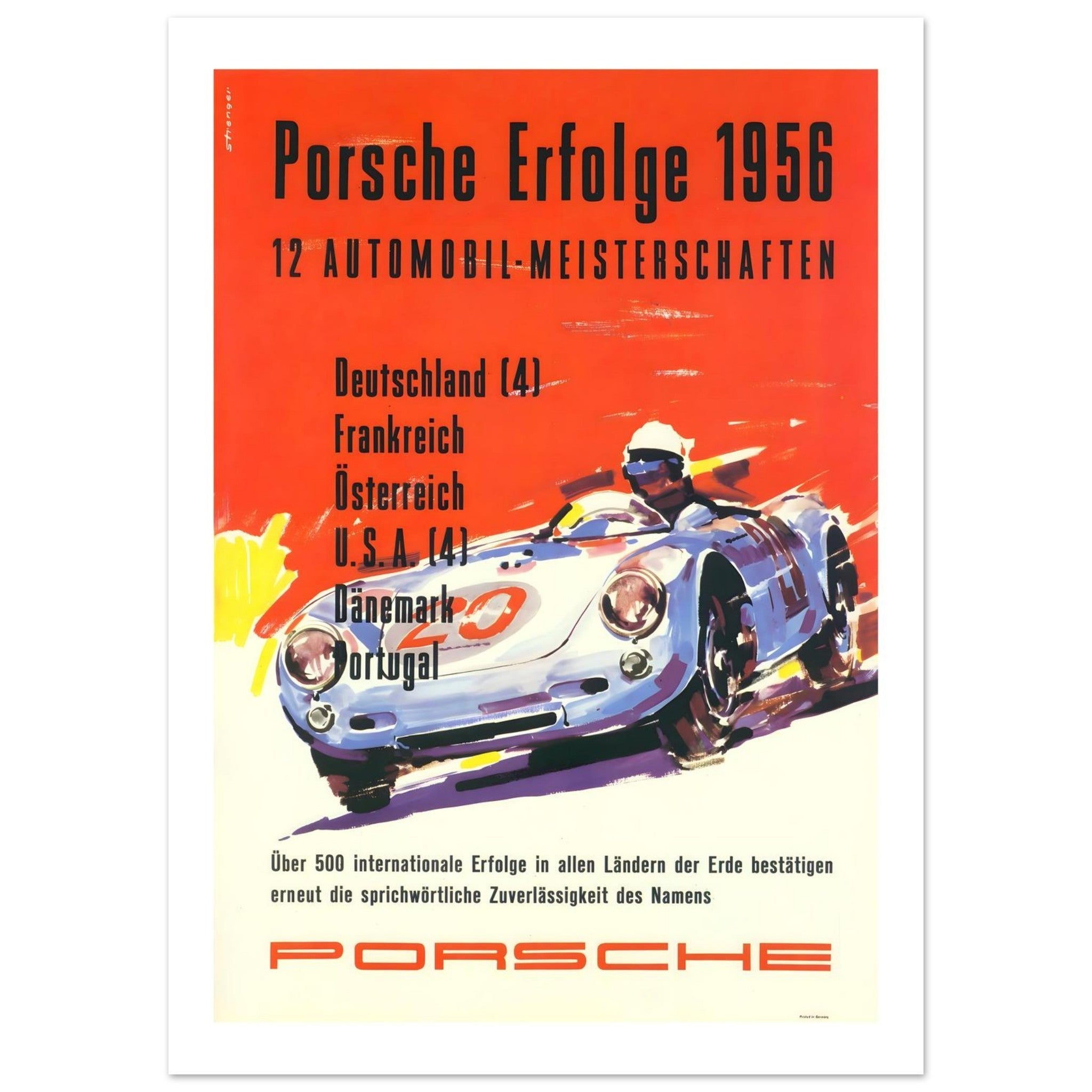Porsche Erfolge 1956 Racing Triumphs Poster - Transit Art