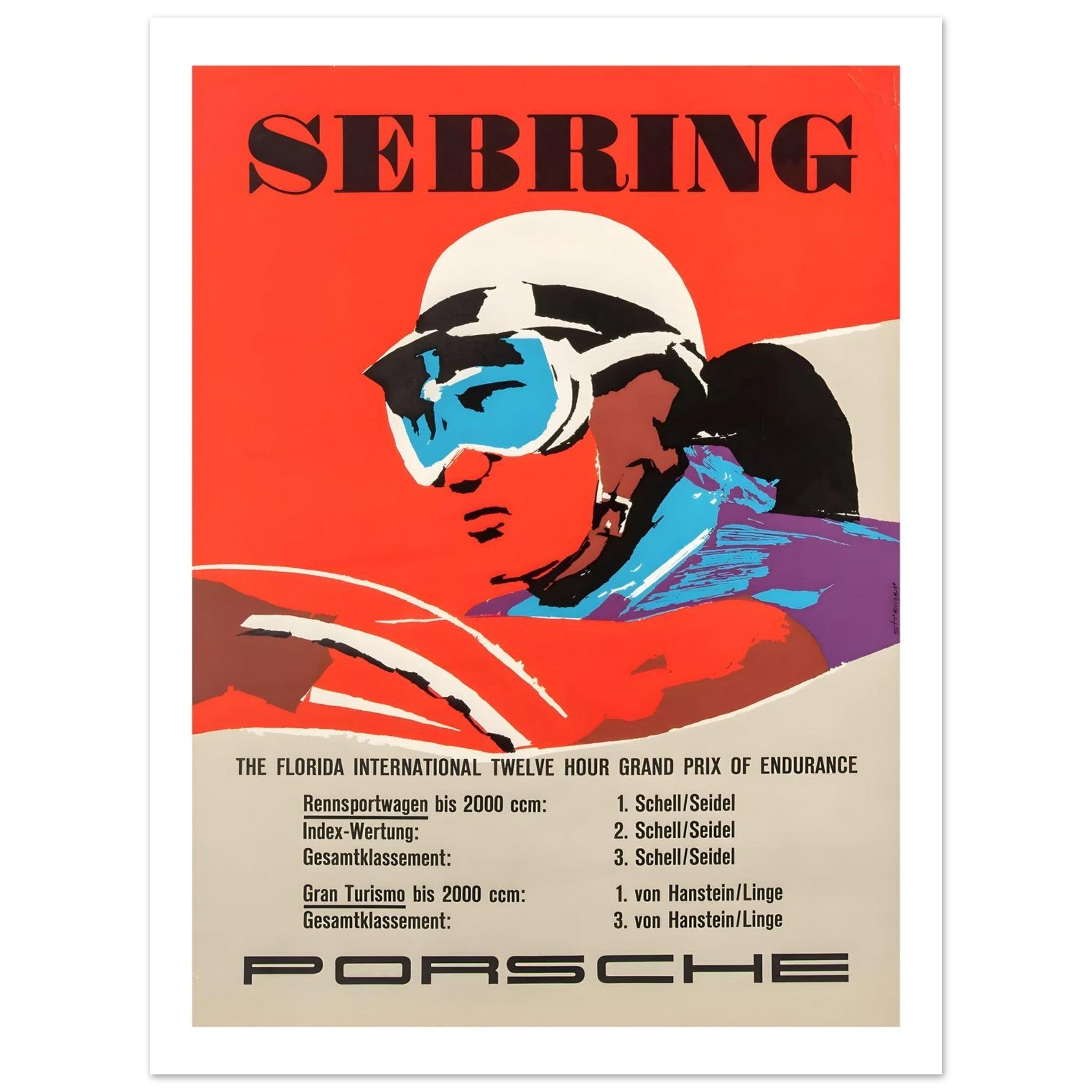 Porsche Sebring Twelve Hour Grand Prix Poster - Transit Art