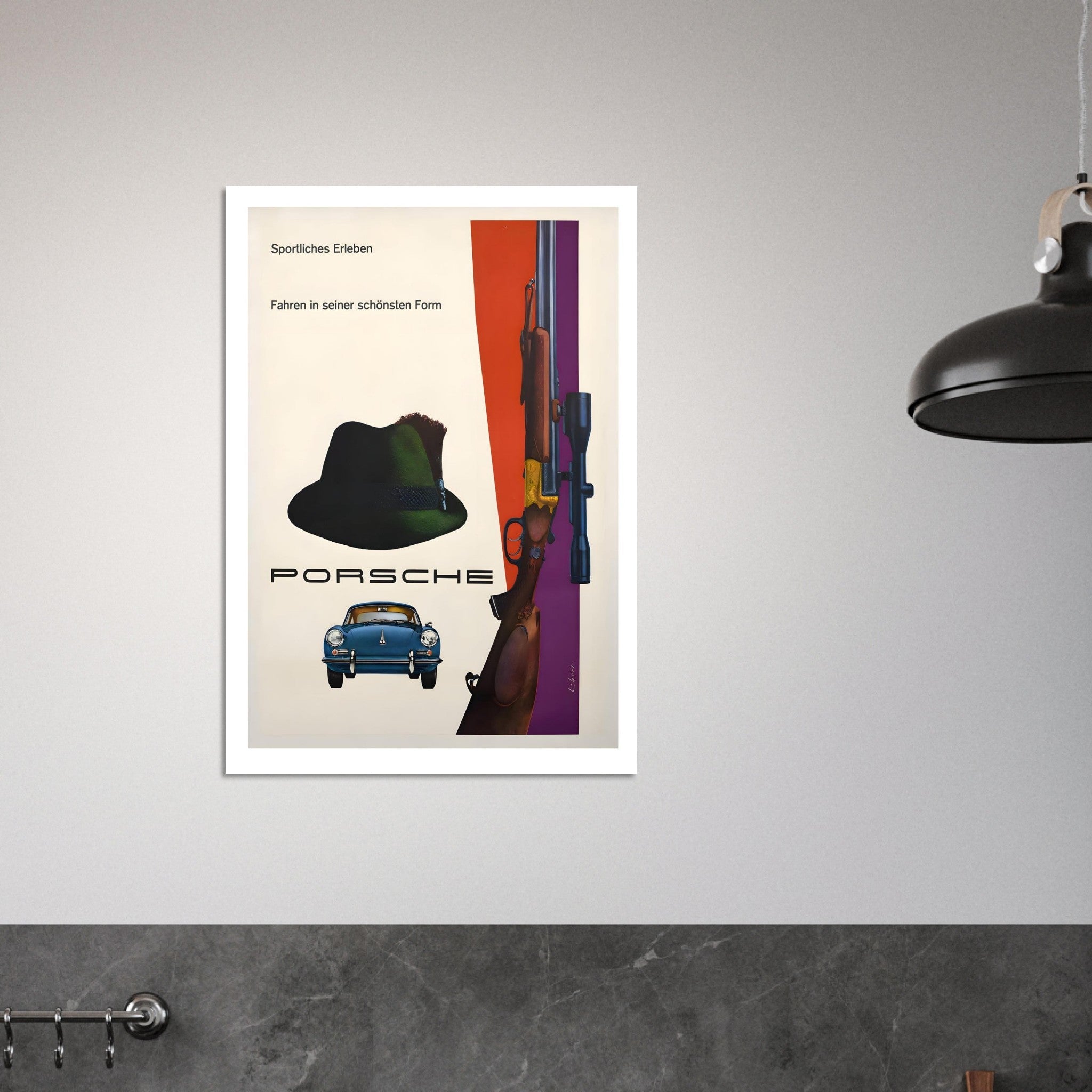Porsche “Sportliches Erleben” Vintage German Poster - Transit Art