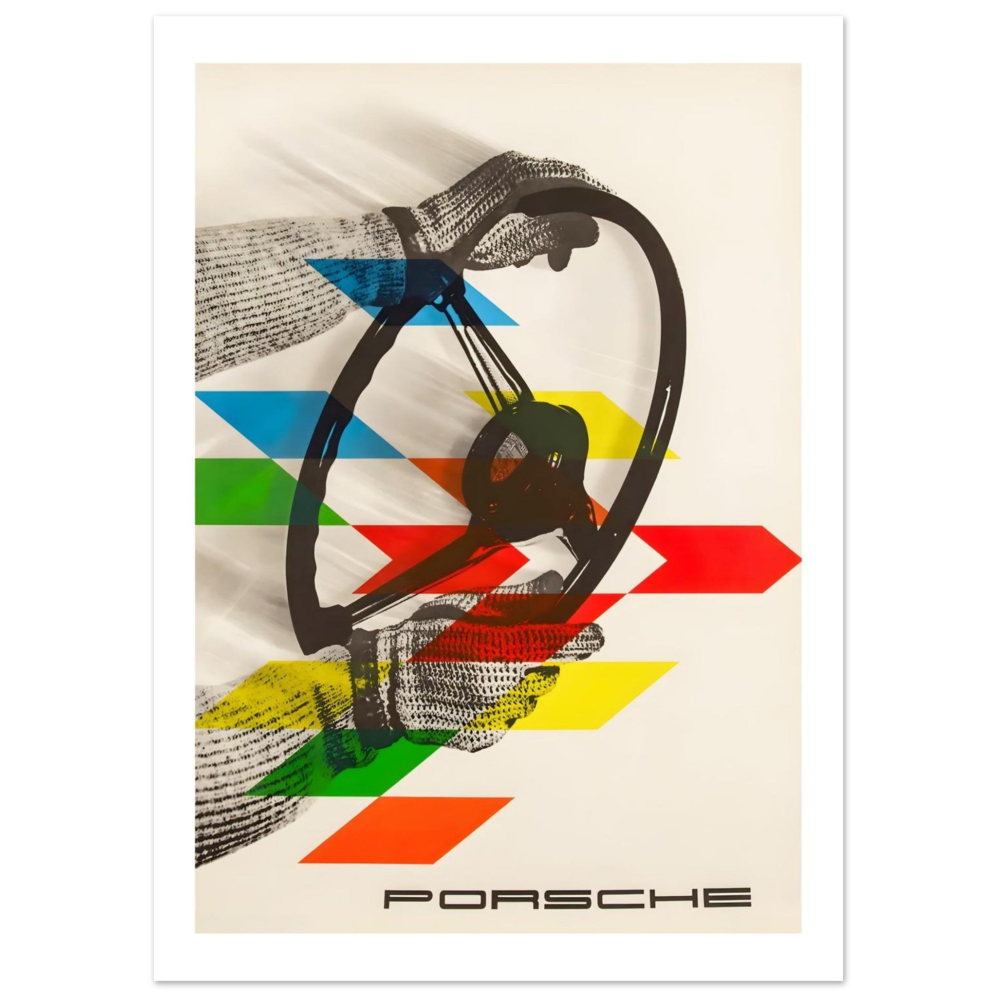 Porsche Steering Precision Modernist Poster - Transit Art