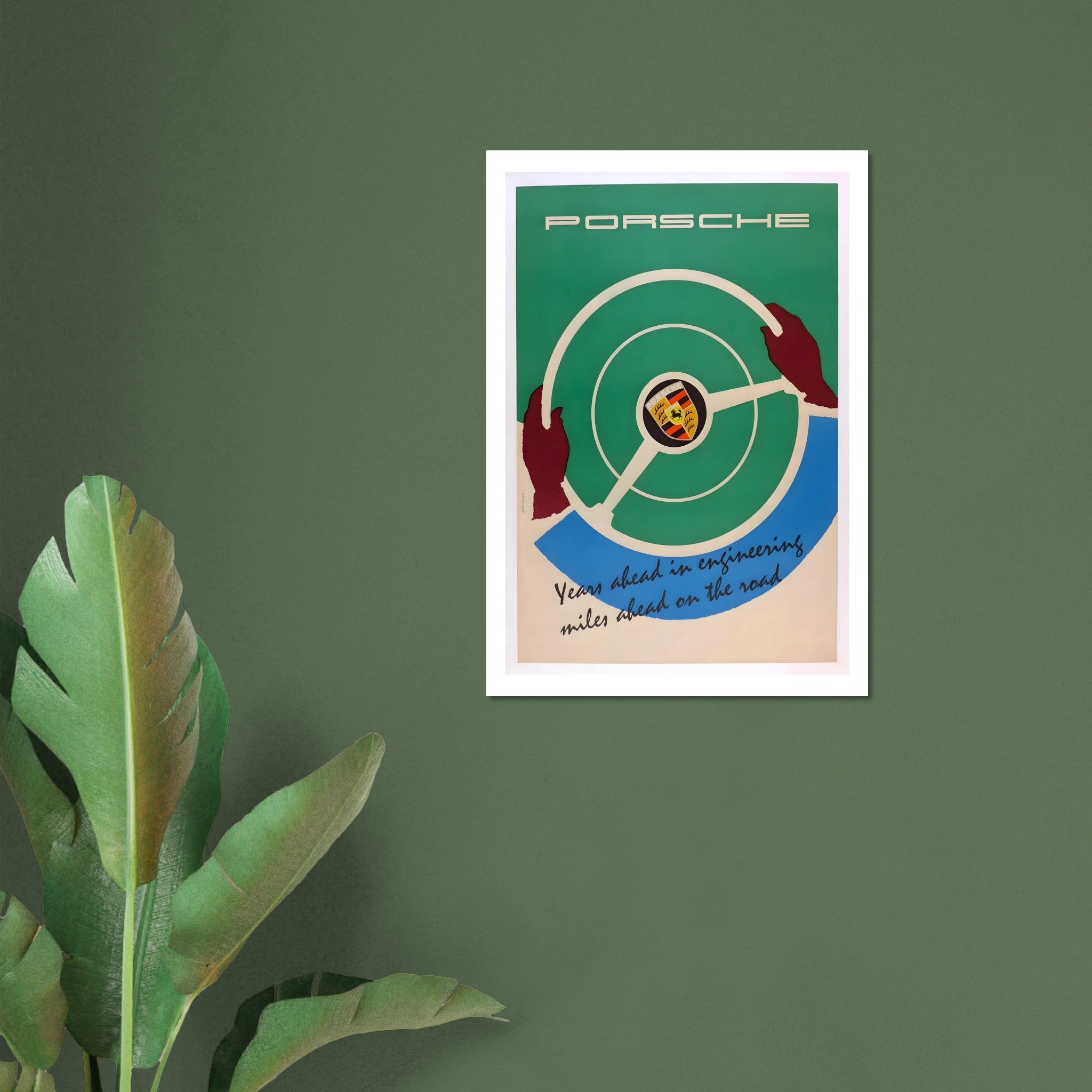 Porsche Steering Wheel Engineering Excellence Poster - Transit Art