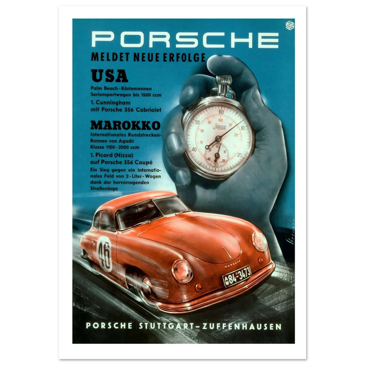 Porsche USA & Morocco Racing Triumphs Poster - Transit Art