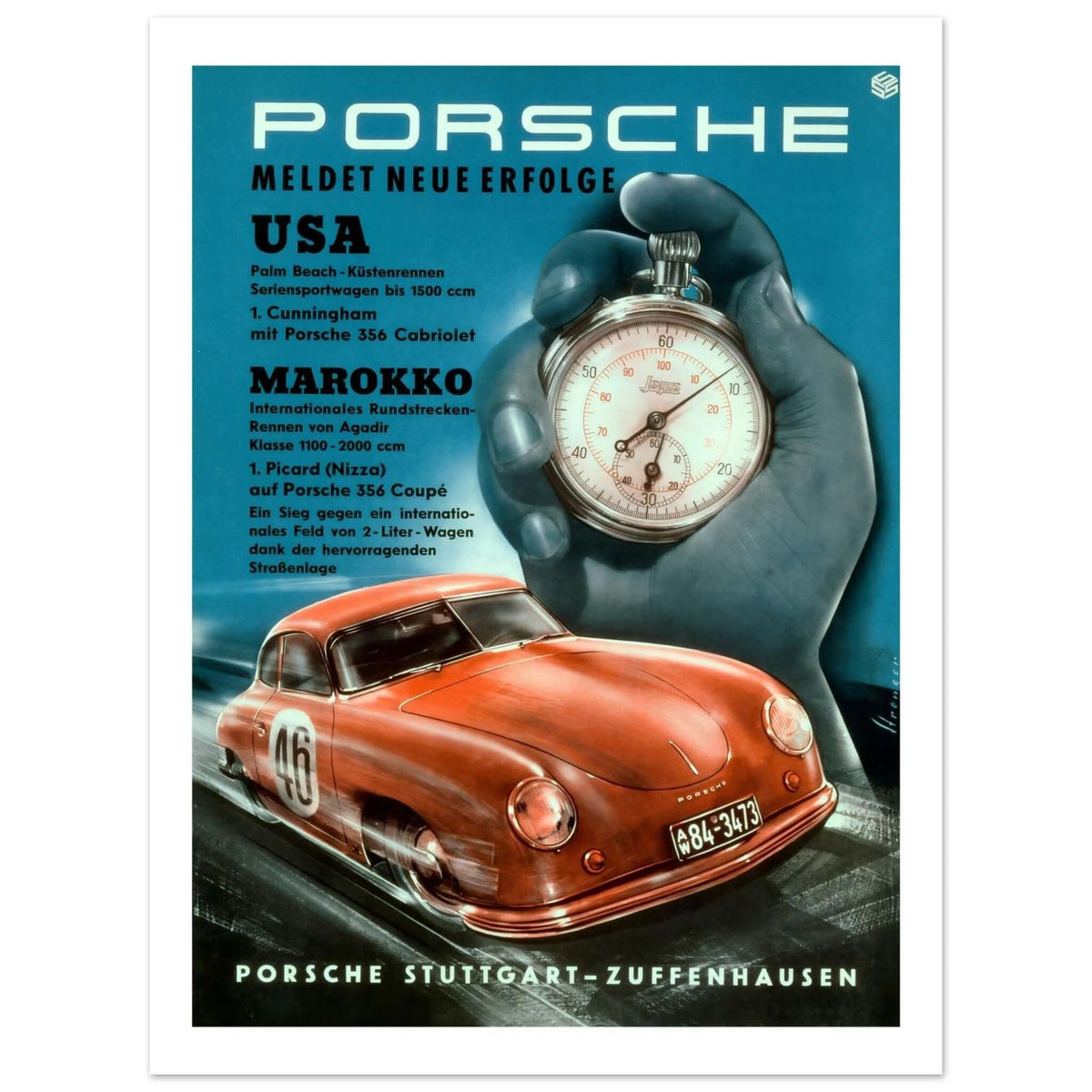 Porsche USA & Morocco Racing Triumphs Poster - Transit Art