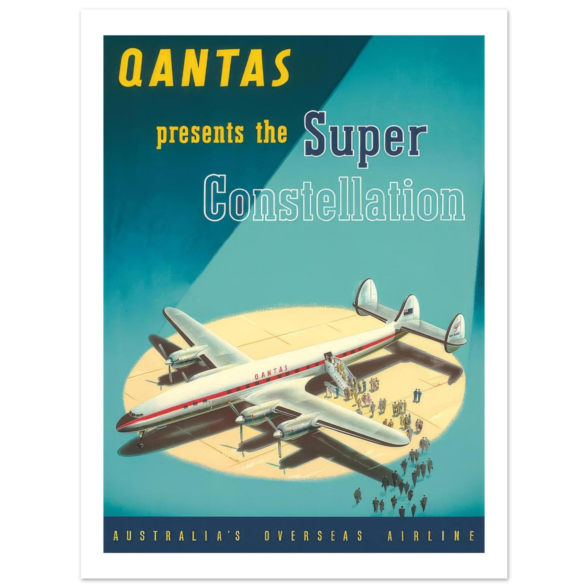 Qantas Super Constellation Travel Poster - Transit Art