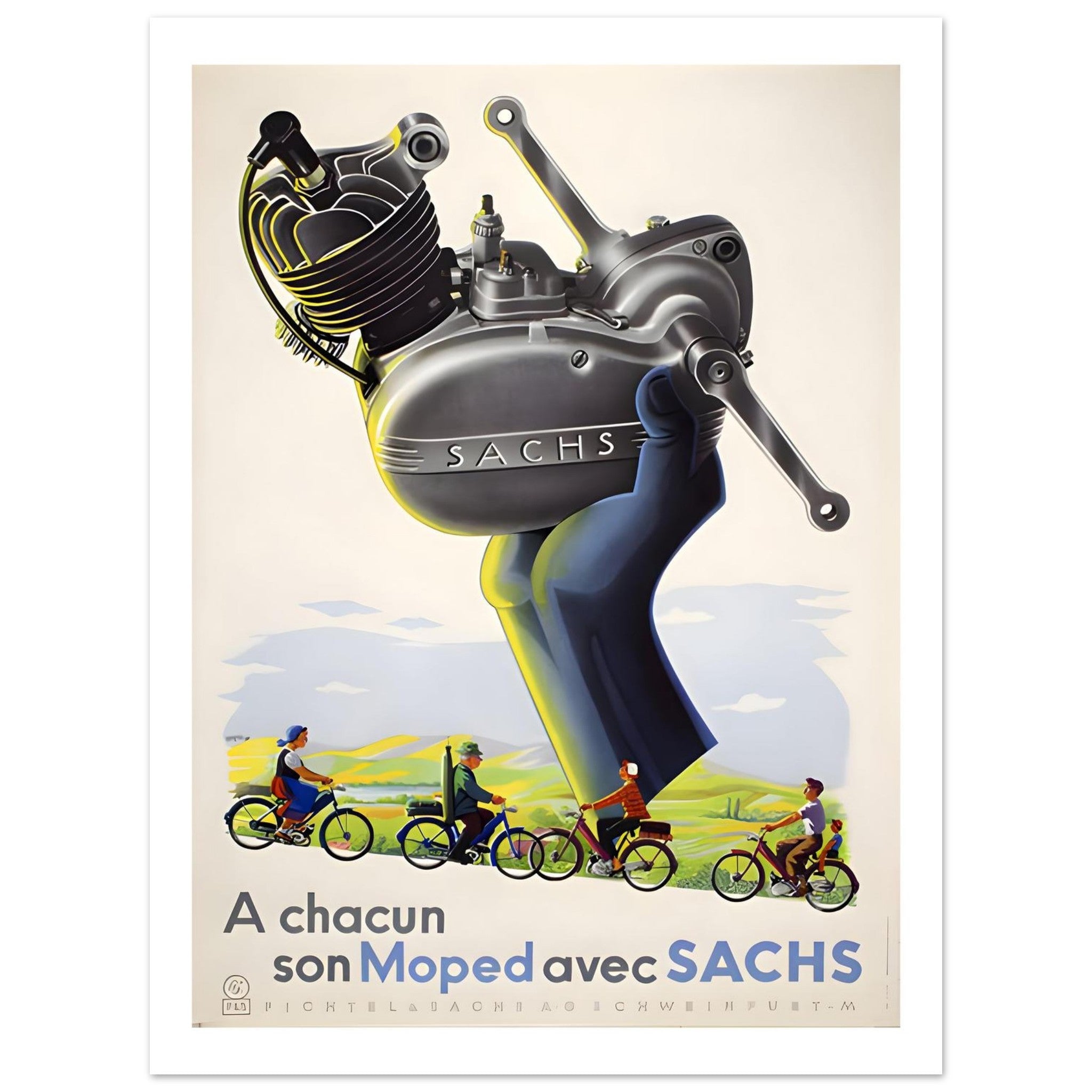 Sachs Moped Engine Advertisement Poster - Transit Art