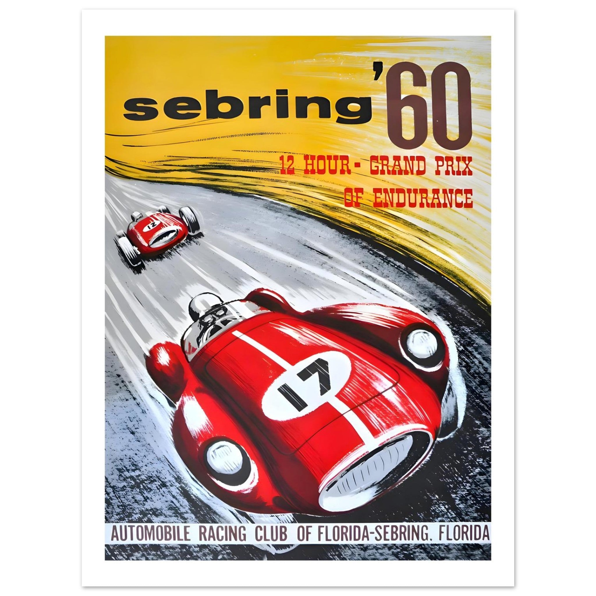 Sebring ’60 12 Hour Grand Prix of Endurance Poster - Transit Art