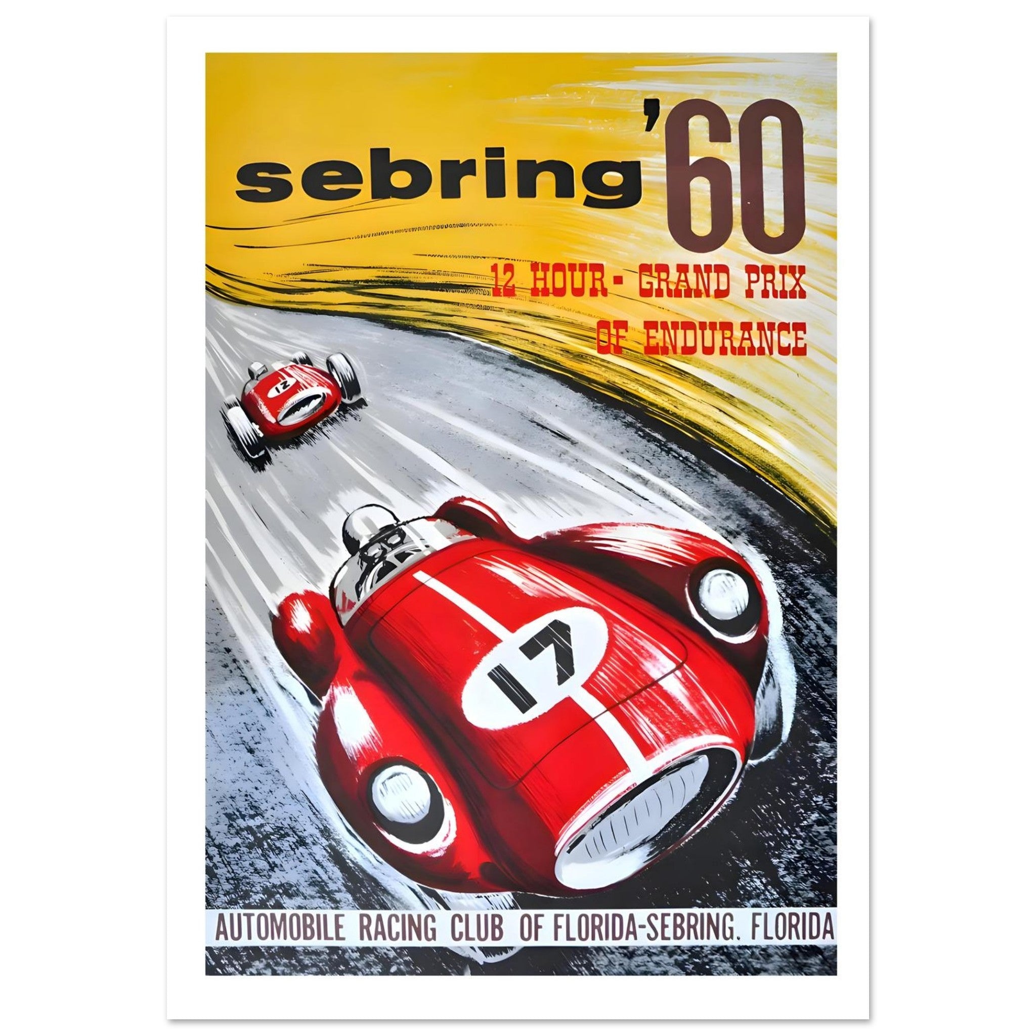 Sebring ’60 12 Hour Grand Prix of Endurance Poster - Transit Art