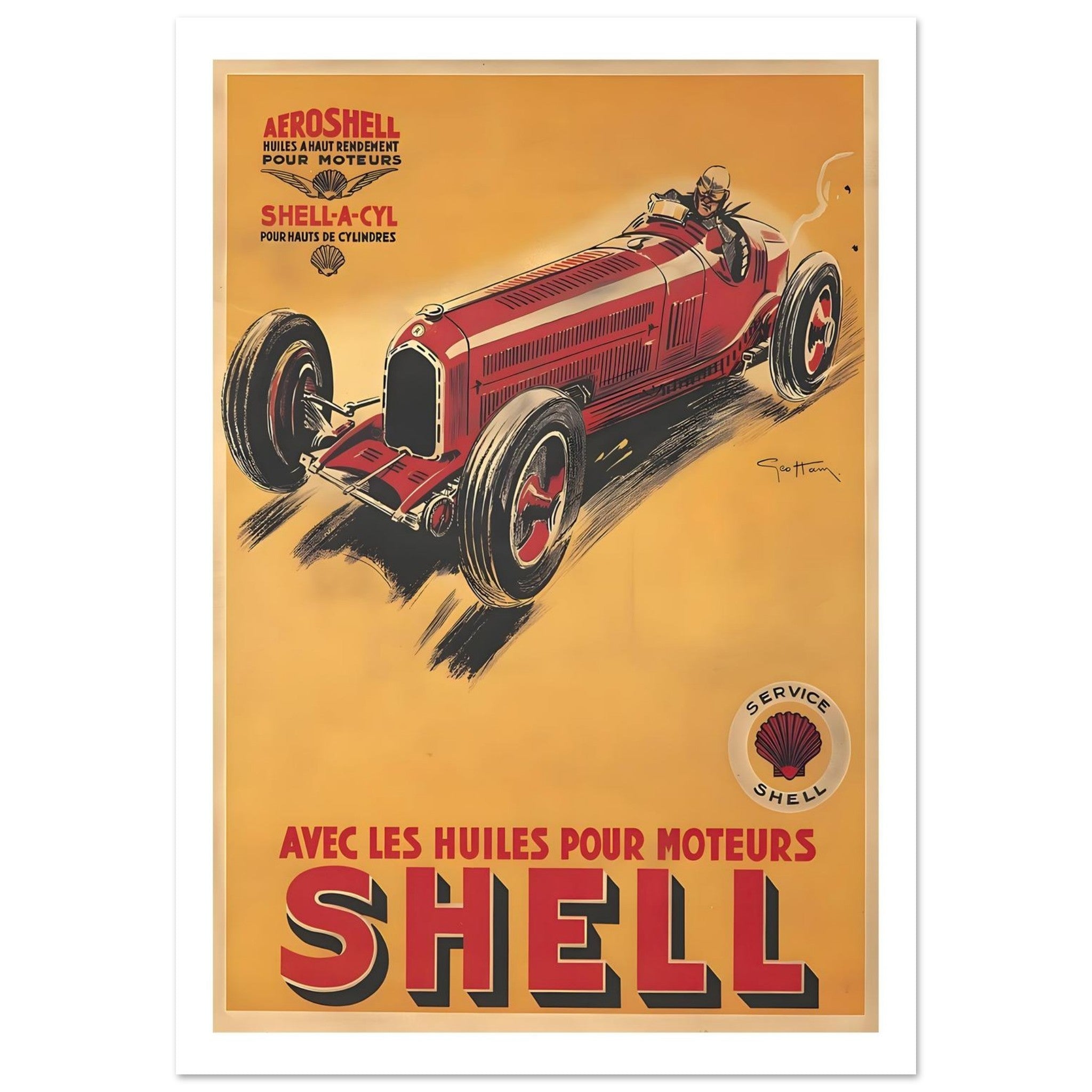 Shell Racing Motor Oils Vintage Poster - Transit Art