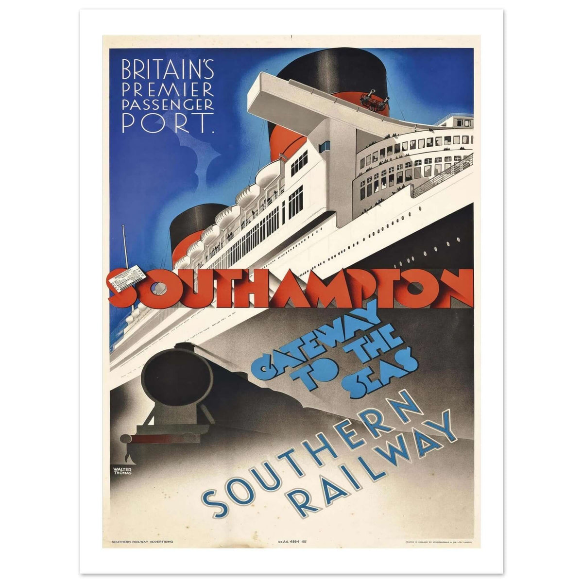 Southern Railway "Gateway to the Seas" Vintage Poster - Transit Art
