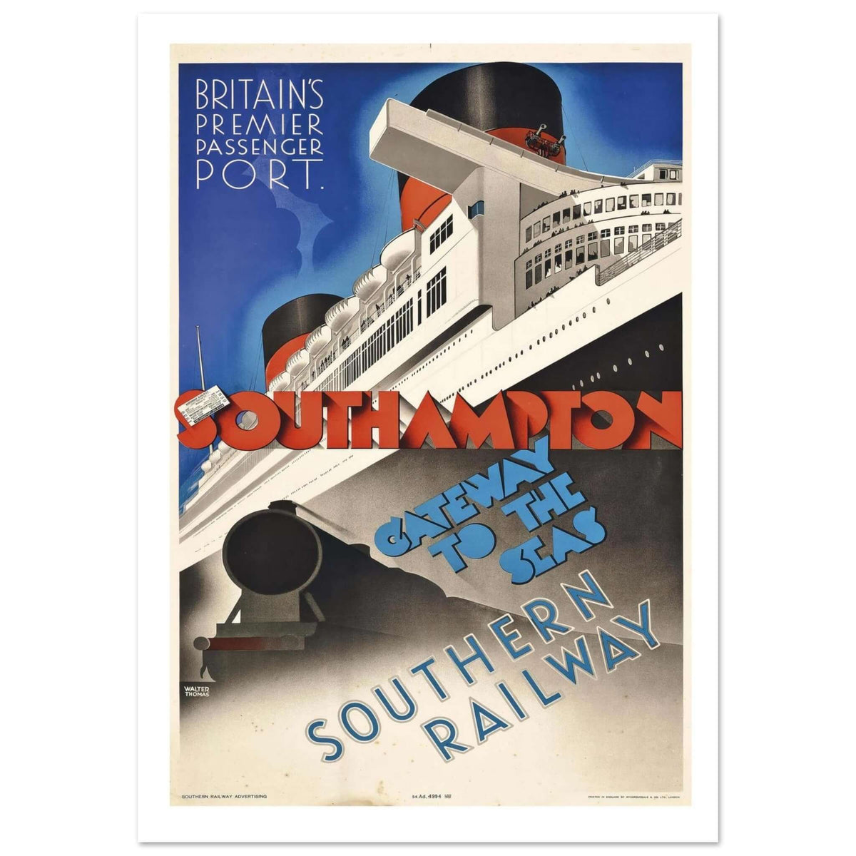 Southern Railway "Gateway to the Seas" Vintage Poster - Transit Art