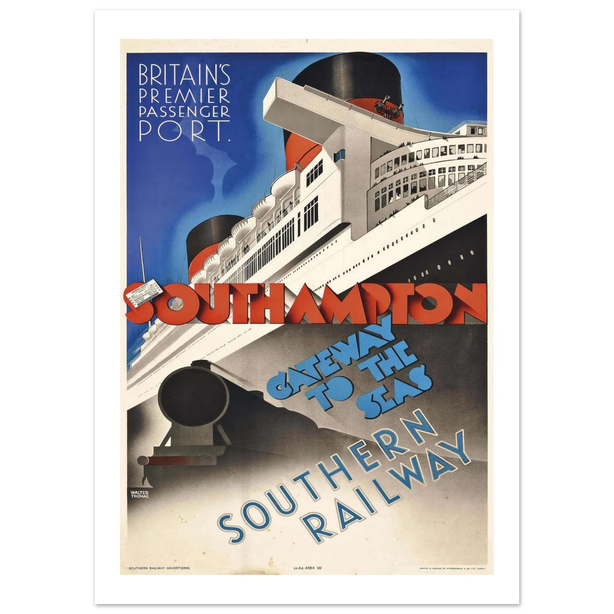 Southern Railway "Gateway to the Seas" Vintage Poster - Transit Art