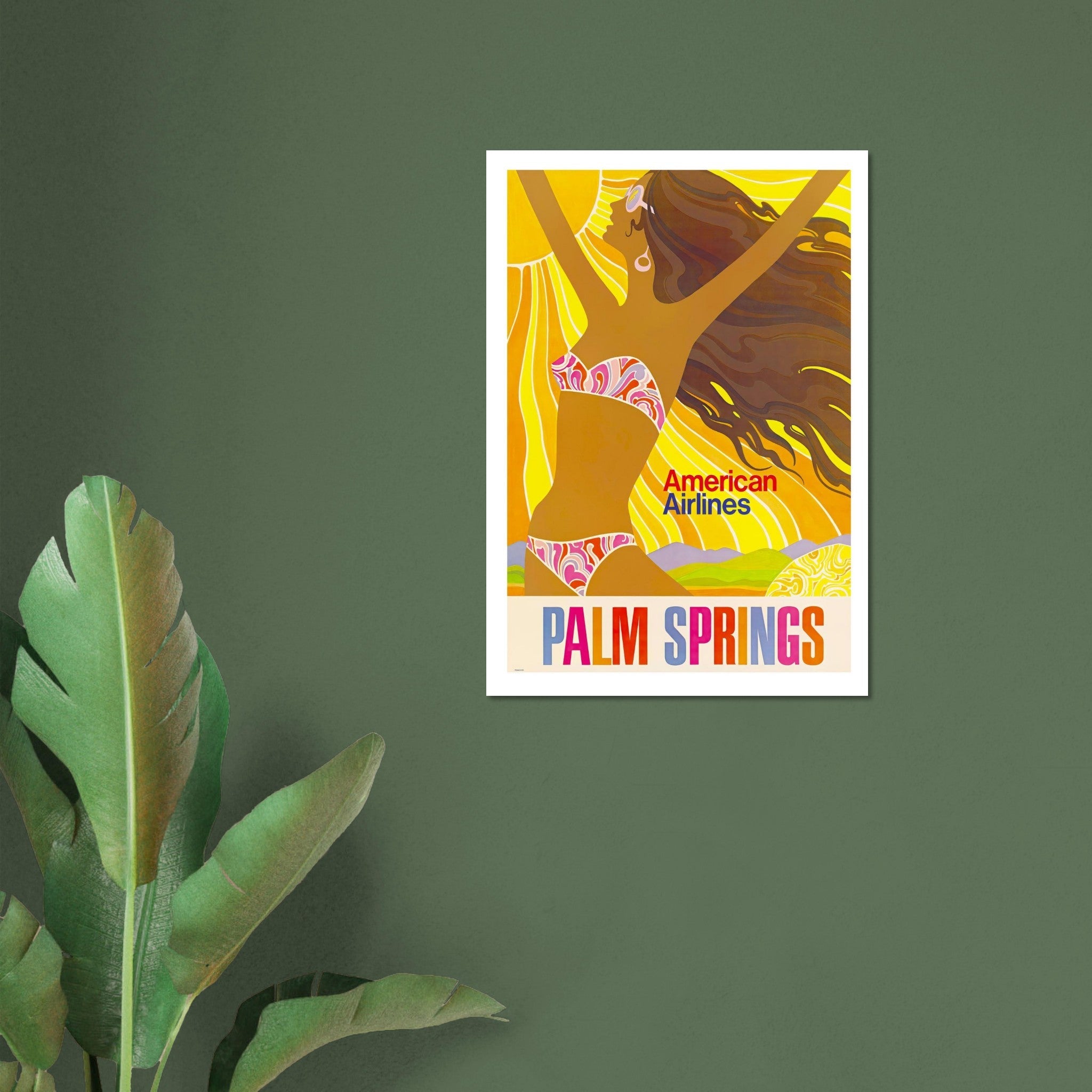 Sunny Palm Springs – American Airlines Poster - Transit Art