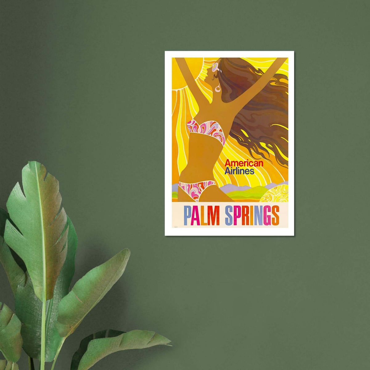 Sunny Palm Springs – American Airlines Poster - Transit Art