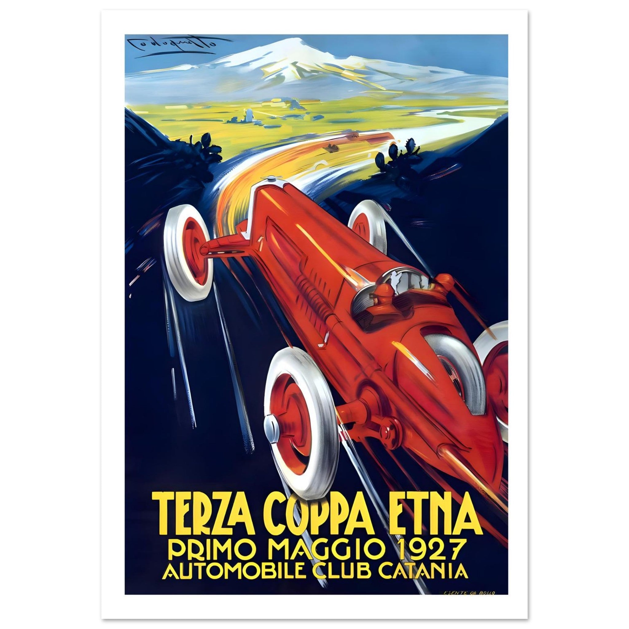 Terza Coppa Etna 1927 Racing Poster - Transit Art