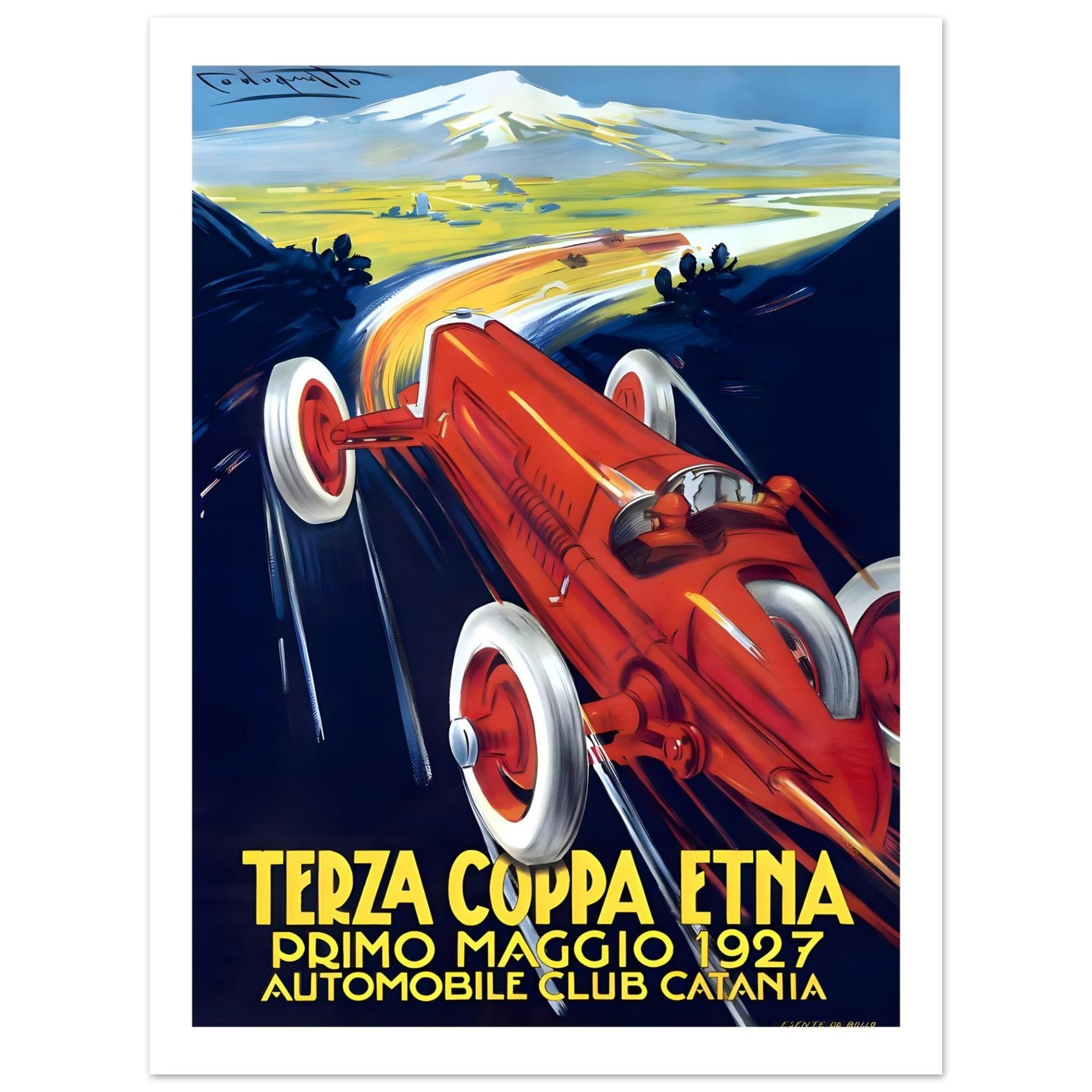 Terza Coppa Etna 1927 Racing Poster - Transit Art