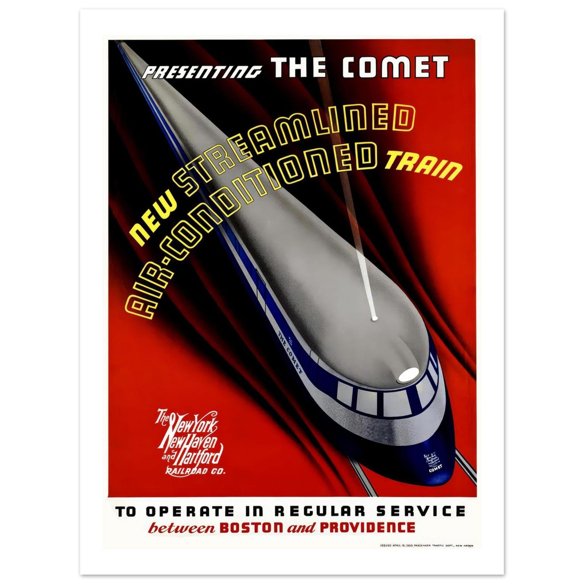 The Comet Train Poster - Transit Art