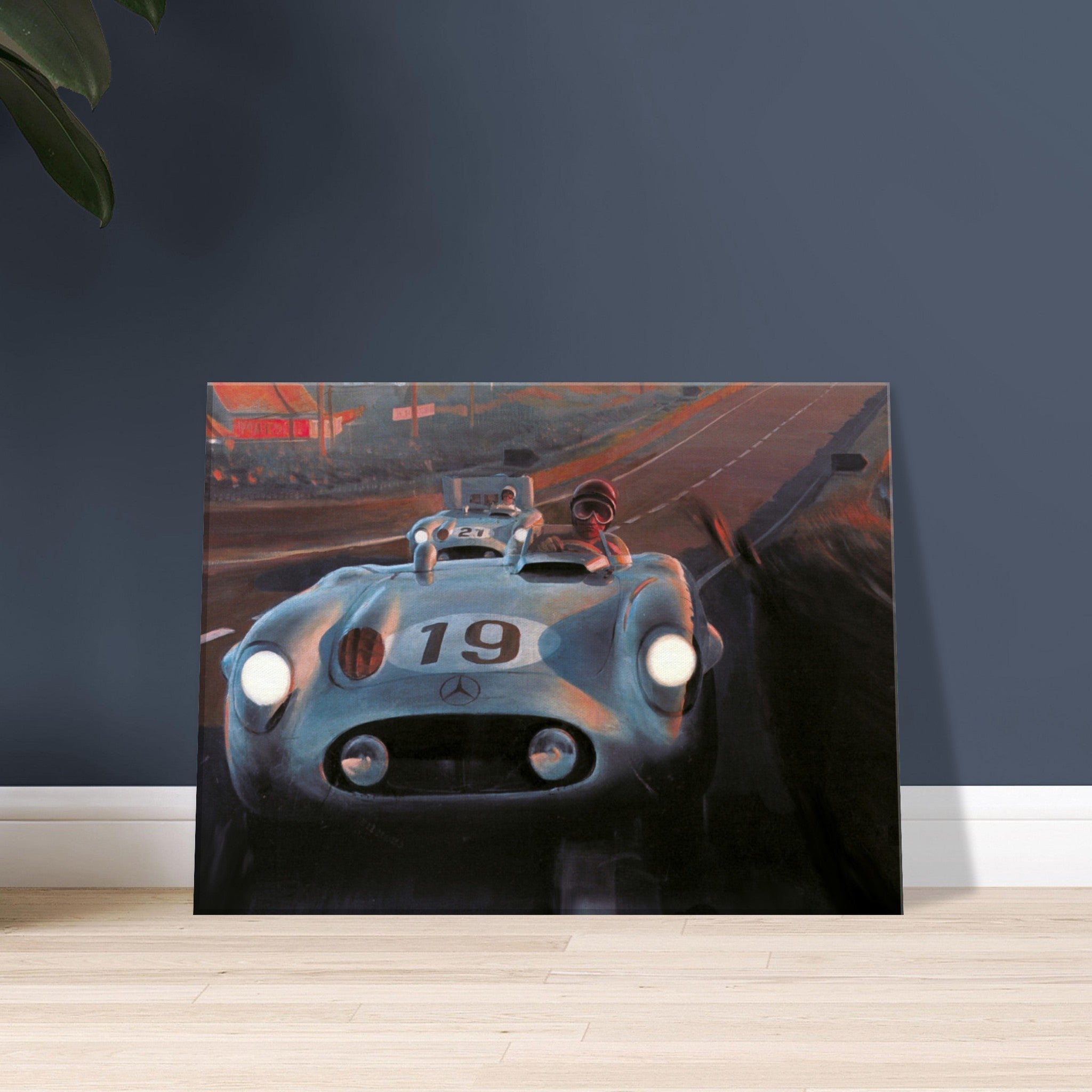 The Mercedes - Benz 300 SLR at Le Mans 1955 - canvas - Transit Art