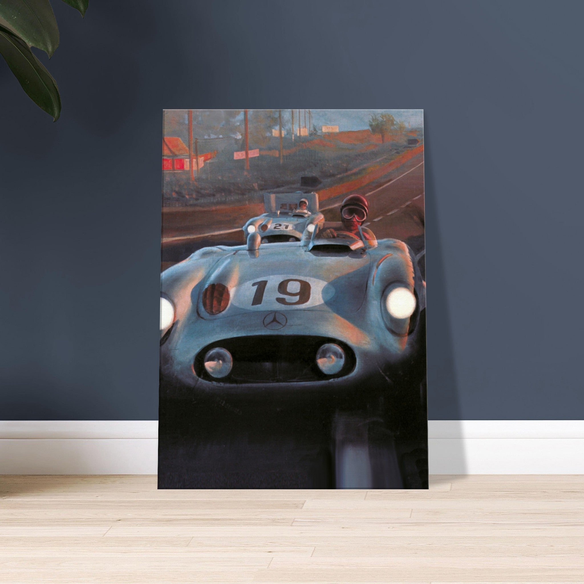 The Mercedes - Benz 300 SLR at Le Mans 1955 - canvas - Transit Art