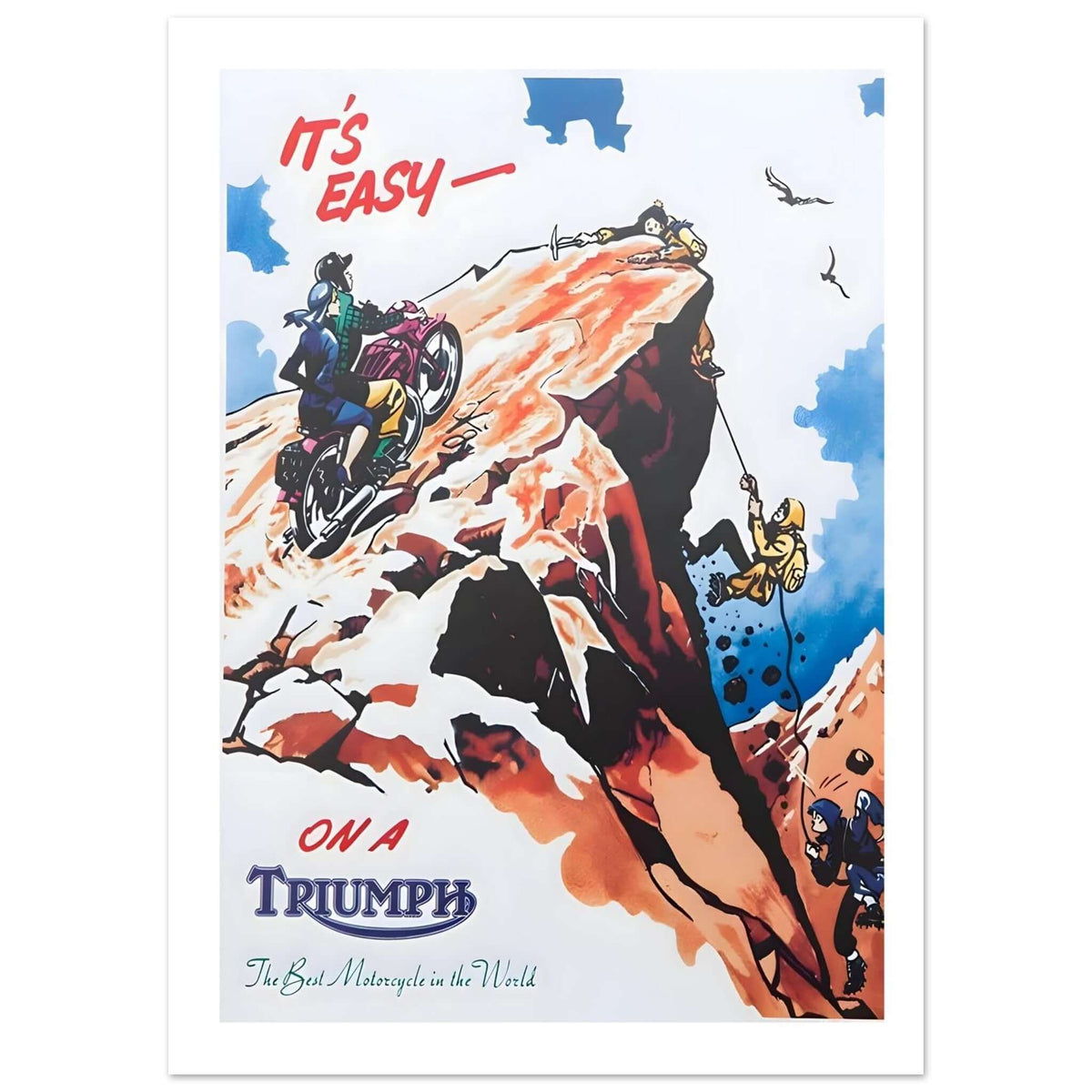 Triumph Motorcycle Advertisement with Adventurous Theme - Transit Art