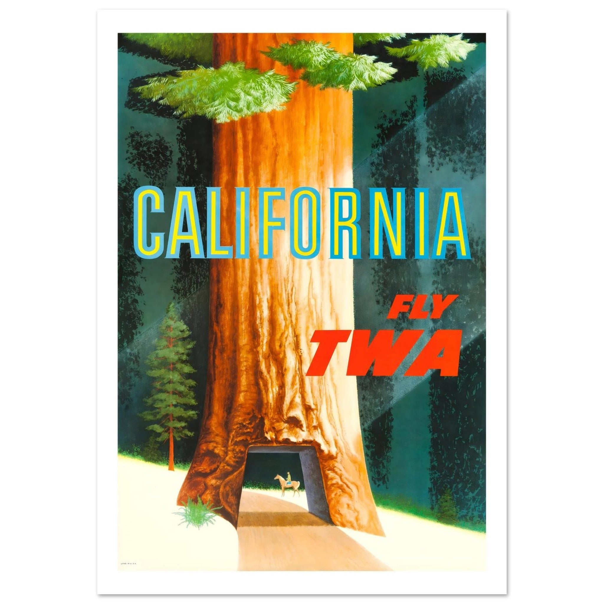 TWA California Sequoia Poster - Transit Art