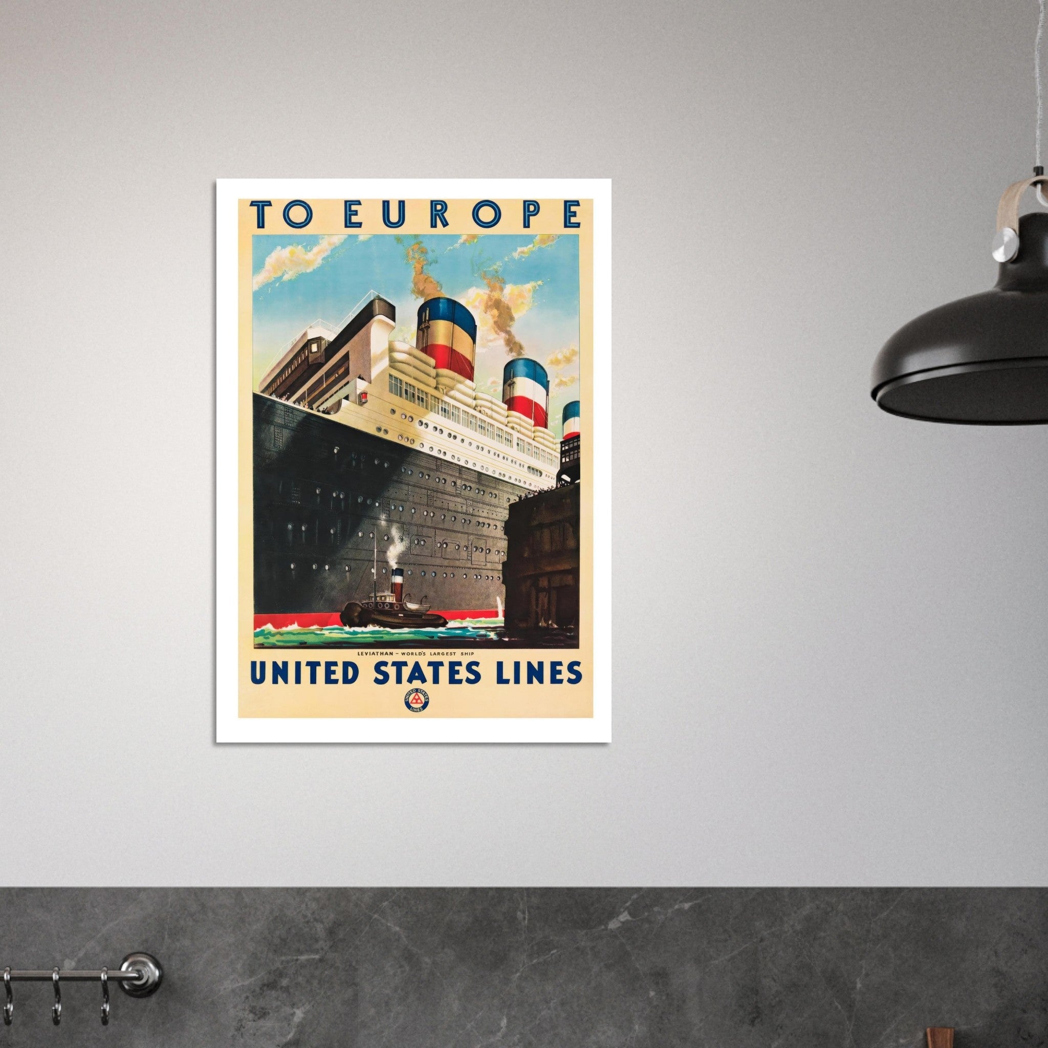 United States Lines "Leviathan" Vintage Travel Poster - Transit Art