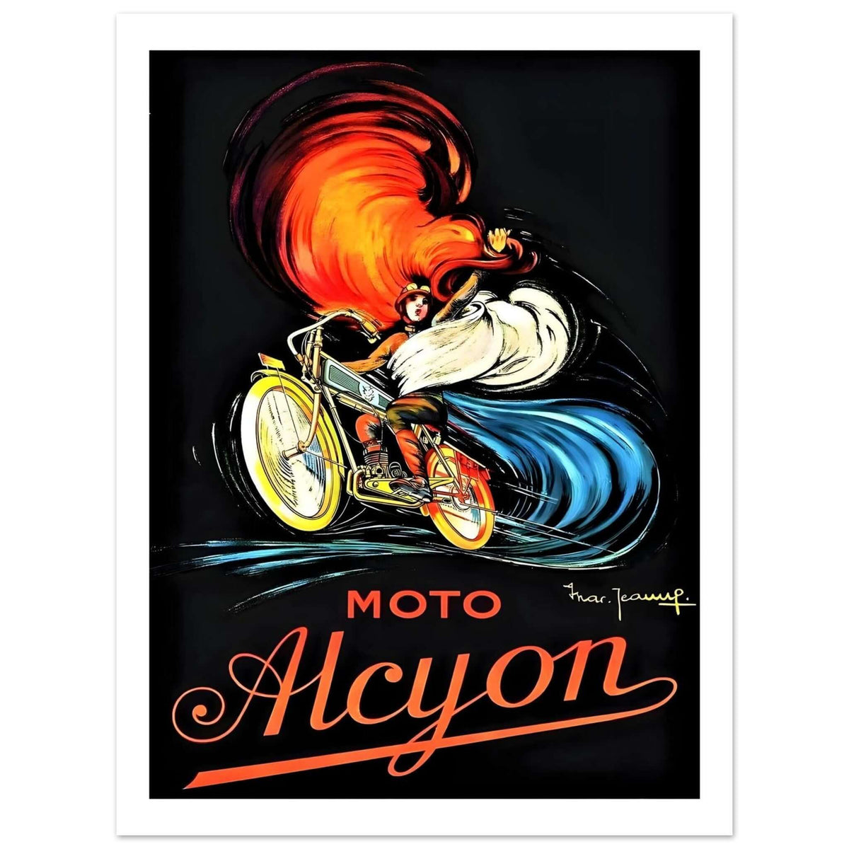 Vibrant Moto Alcyon Advertisement Poster - Transit Art