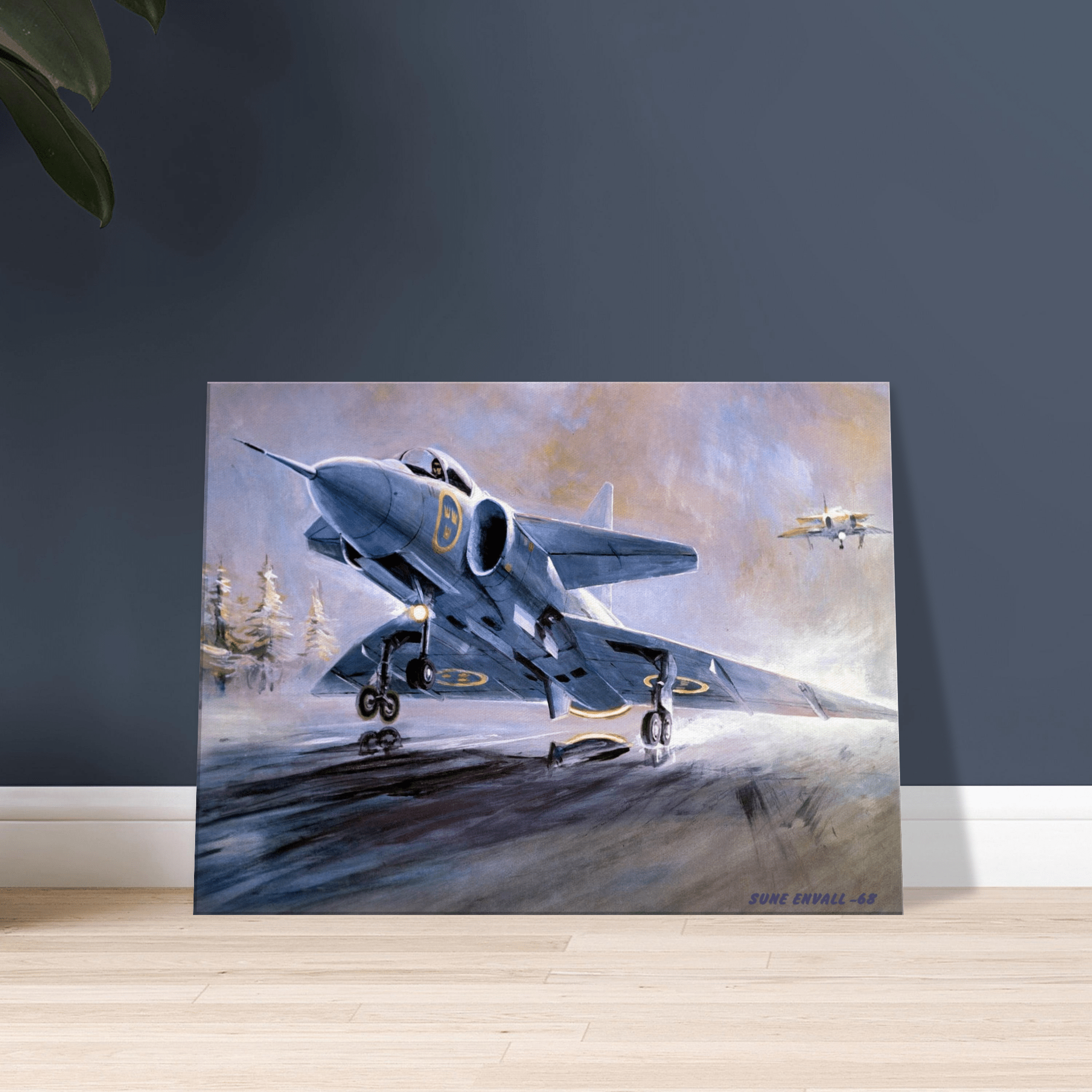 Viggen during landing canvas - Transit Art