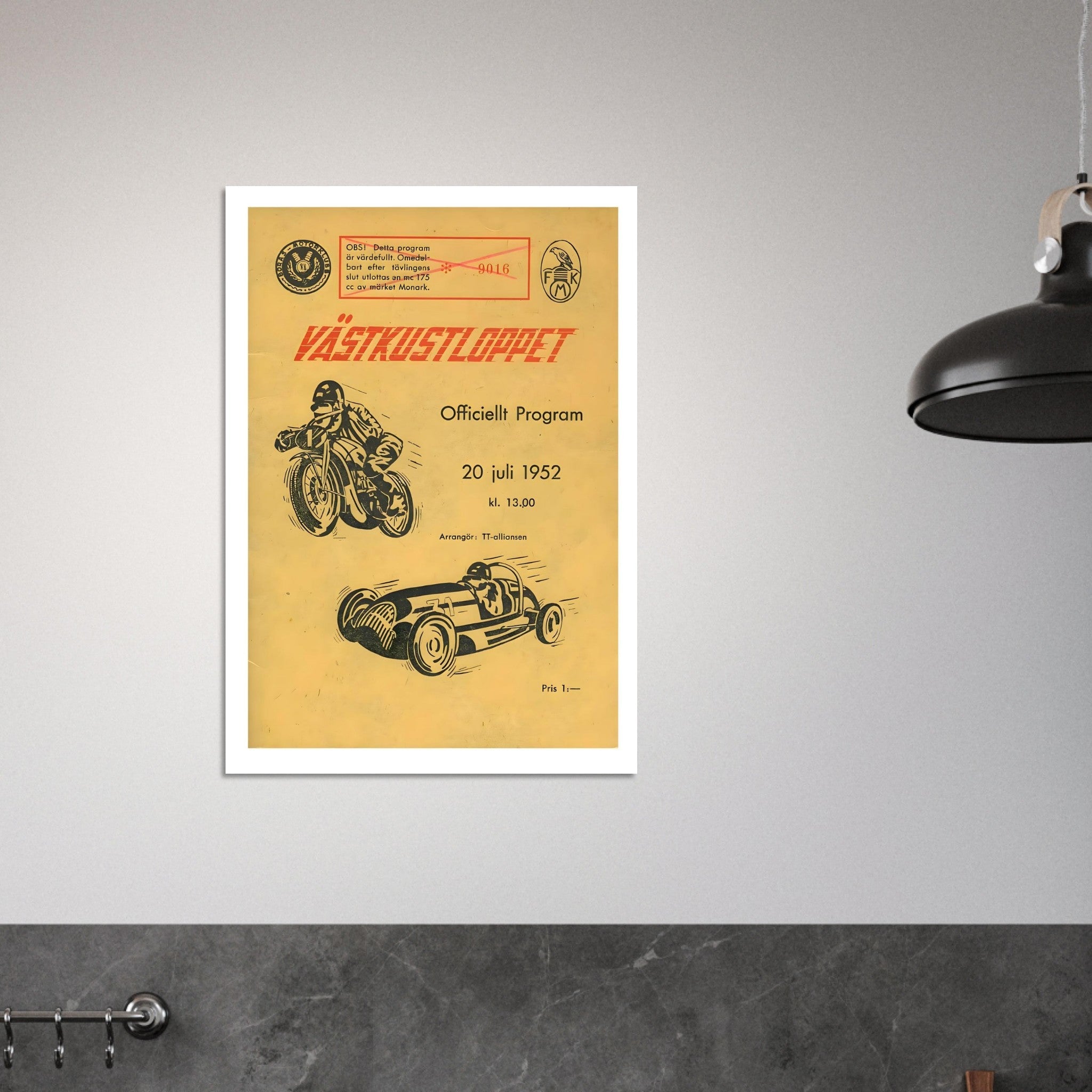 Vintage 1952 Västkustloppet Official Race Program - Transit Art