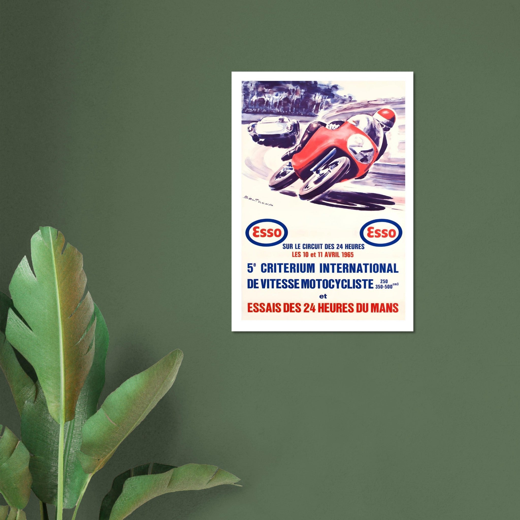 Vintage 1965 Le Mans Motorcycle Poster - Transit Art