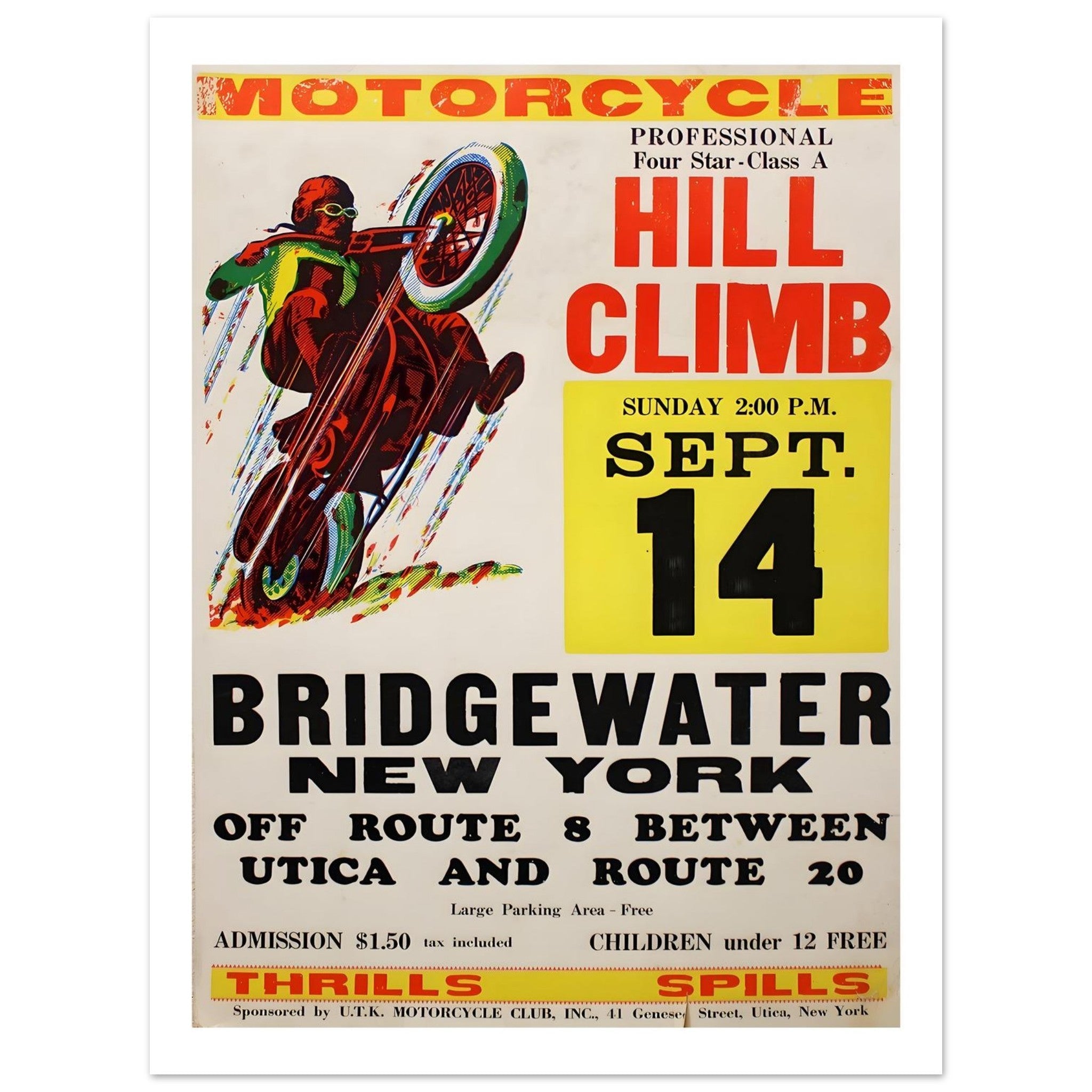 Vintage Bridgewater New York Hill Climb - Transit Art