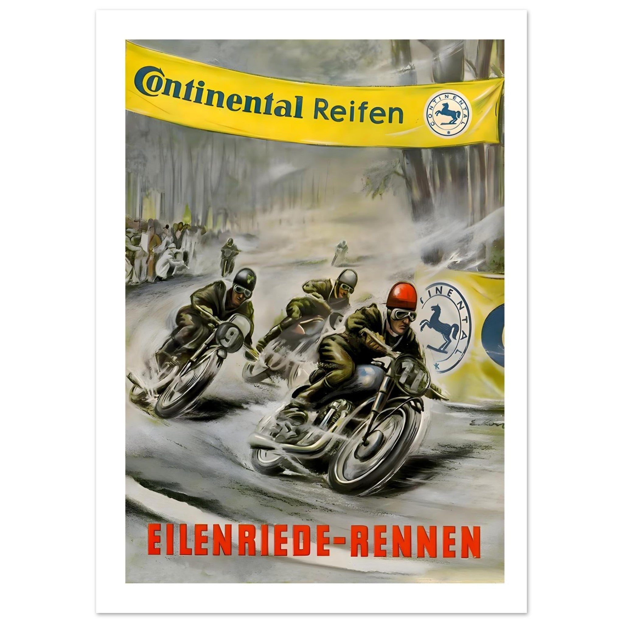 Vintage Continental Reifen Motorcycle Racing Poster - Transit Art