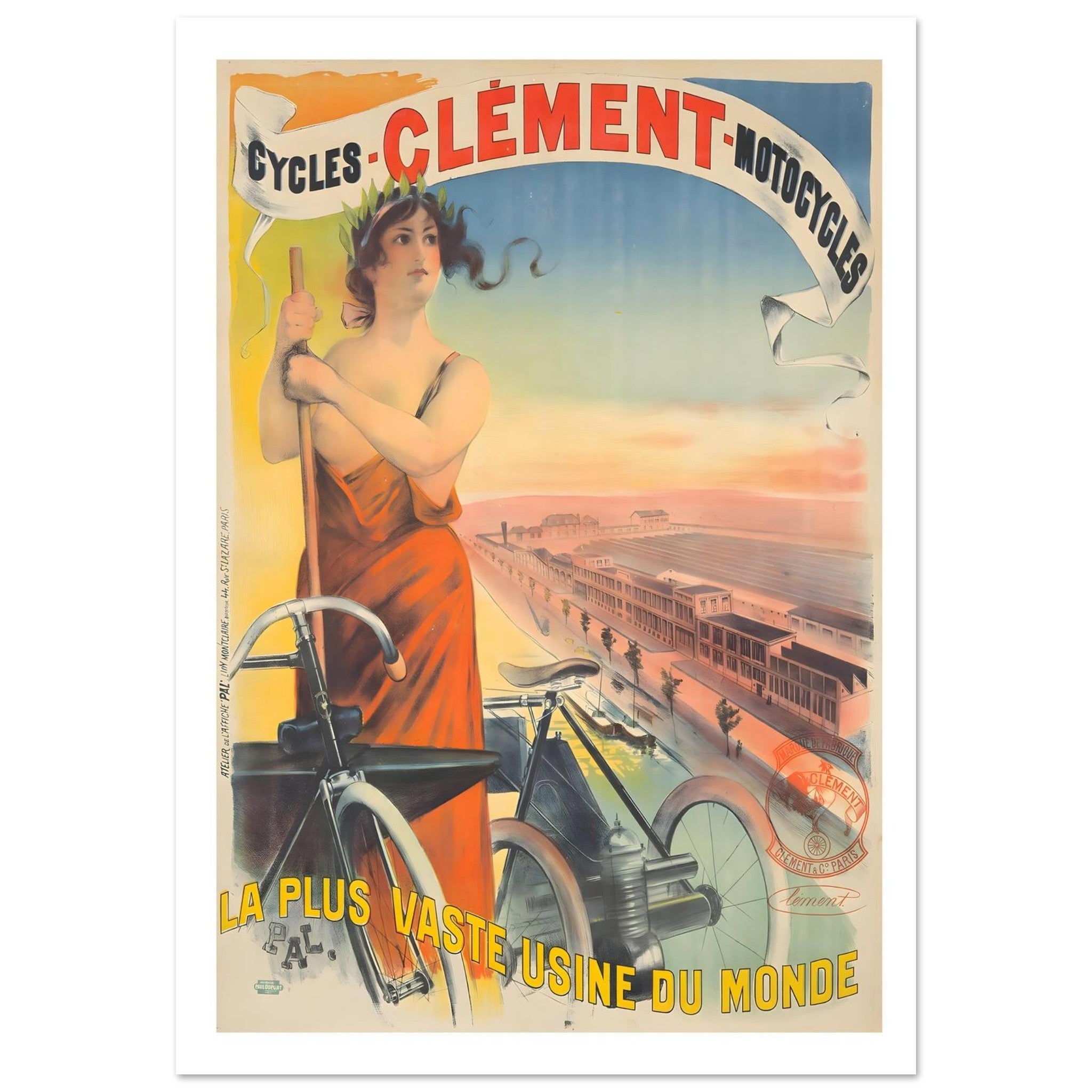 Vintage Cycles Clément French Advertising Poster - Transit Art