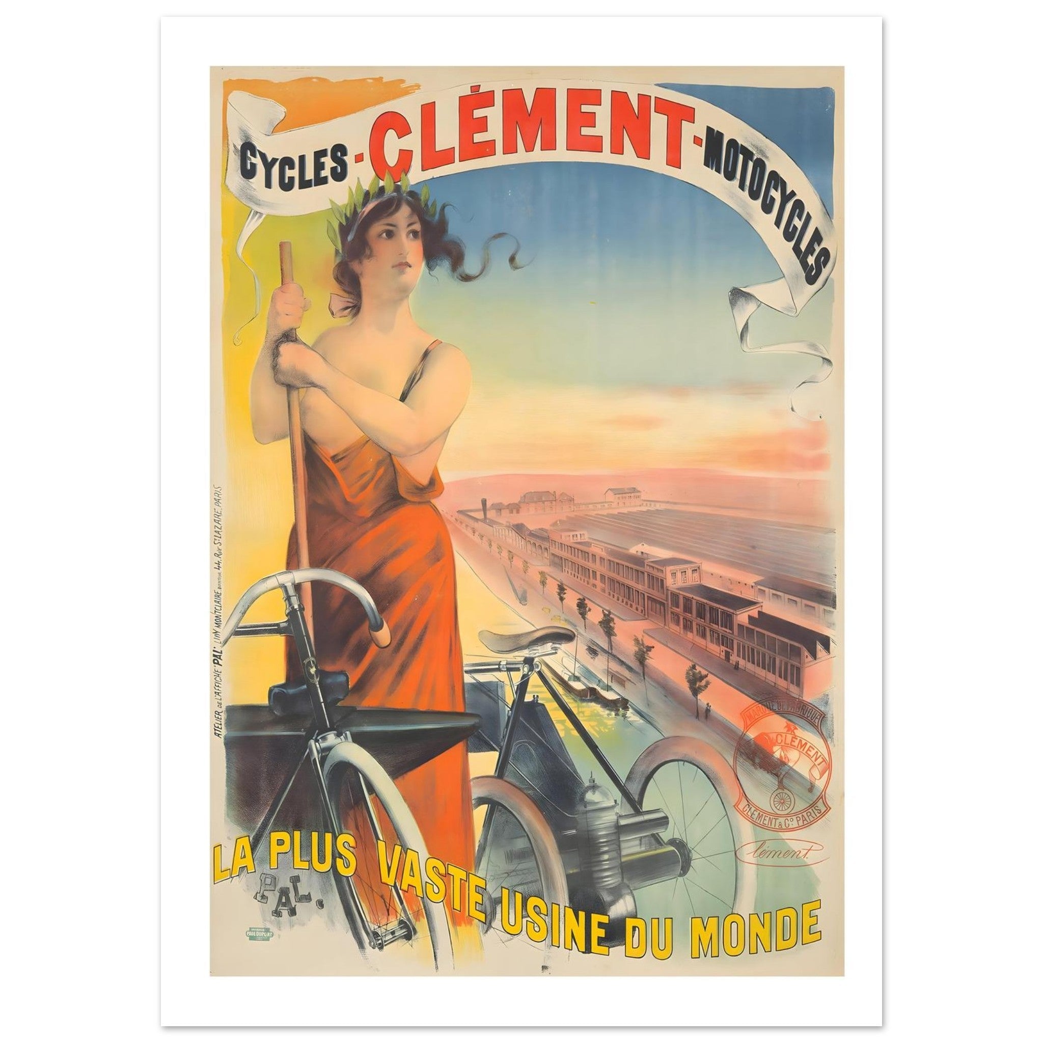 Vintage Cycles Clément French Advertising Poster - Transit Art
