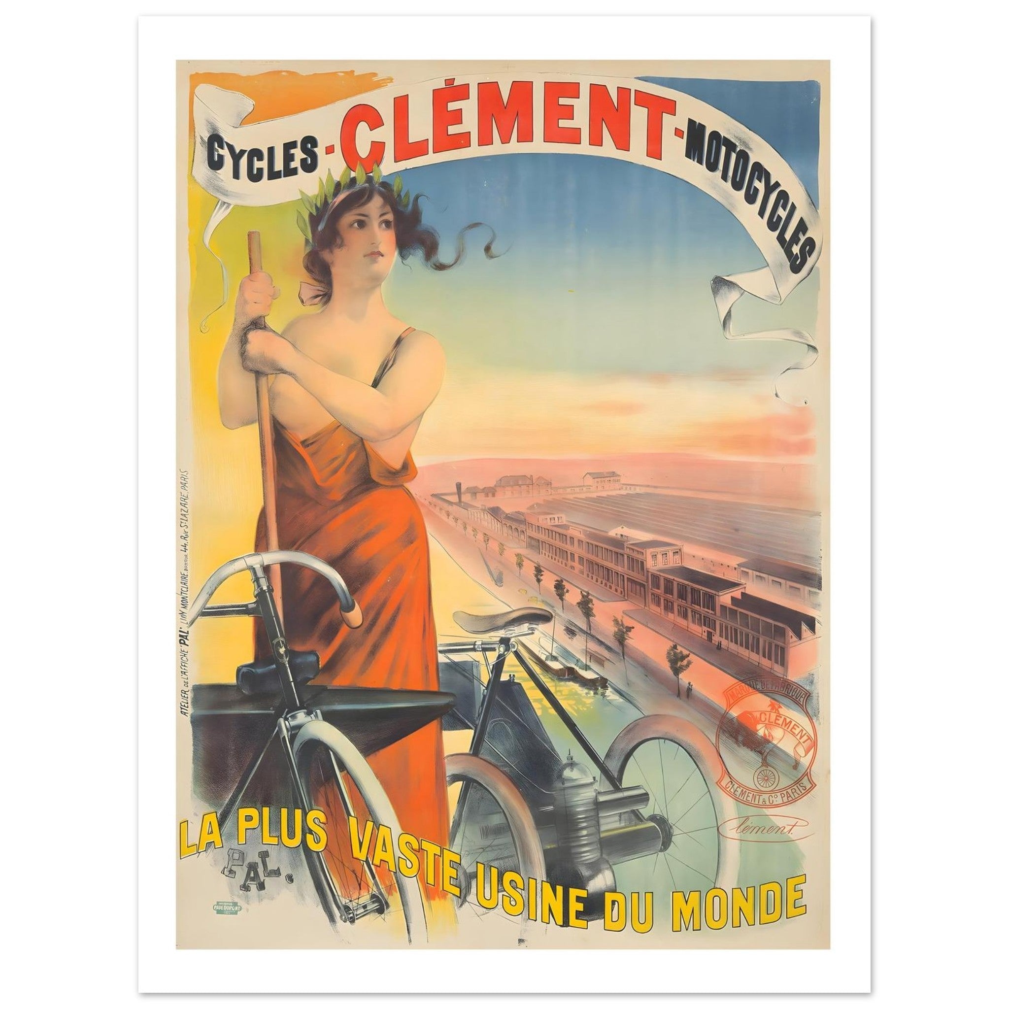 Vintage Cycles Clément French Advertising Poster - Transit Art