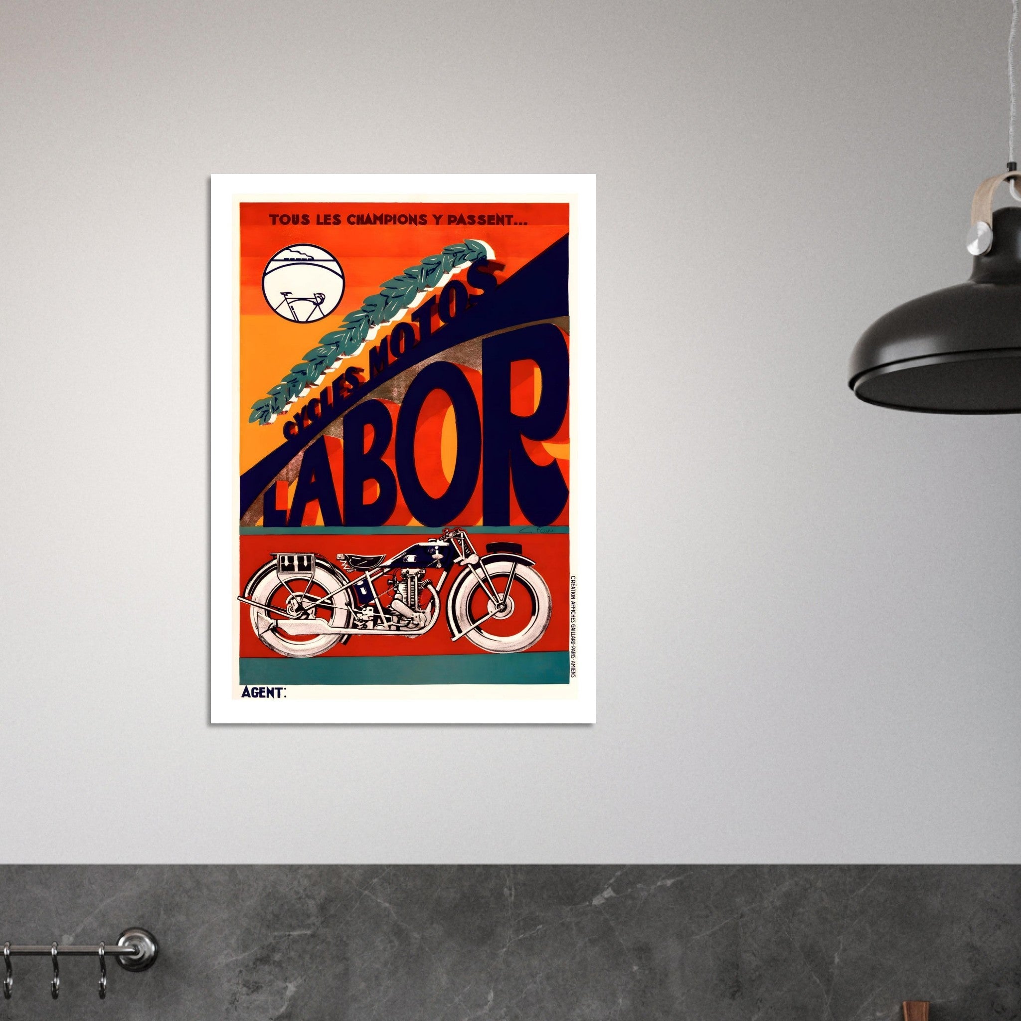 Vintage French Cycles Motos Labor Poster - Transit Art