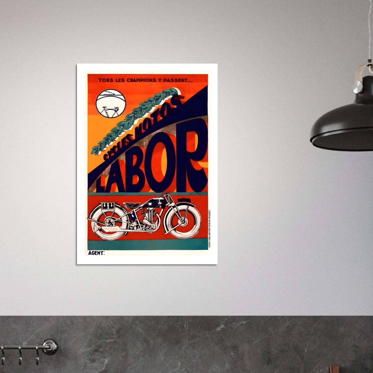 Vintage French Cycles Motos Labor Poster - Transit Art