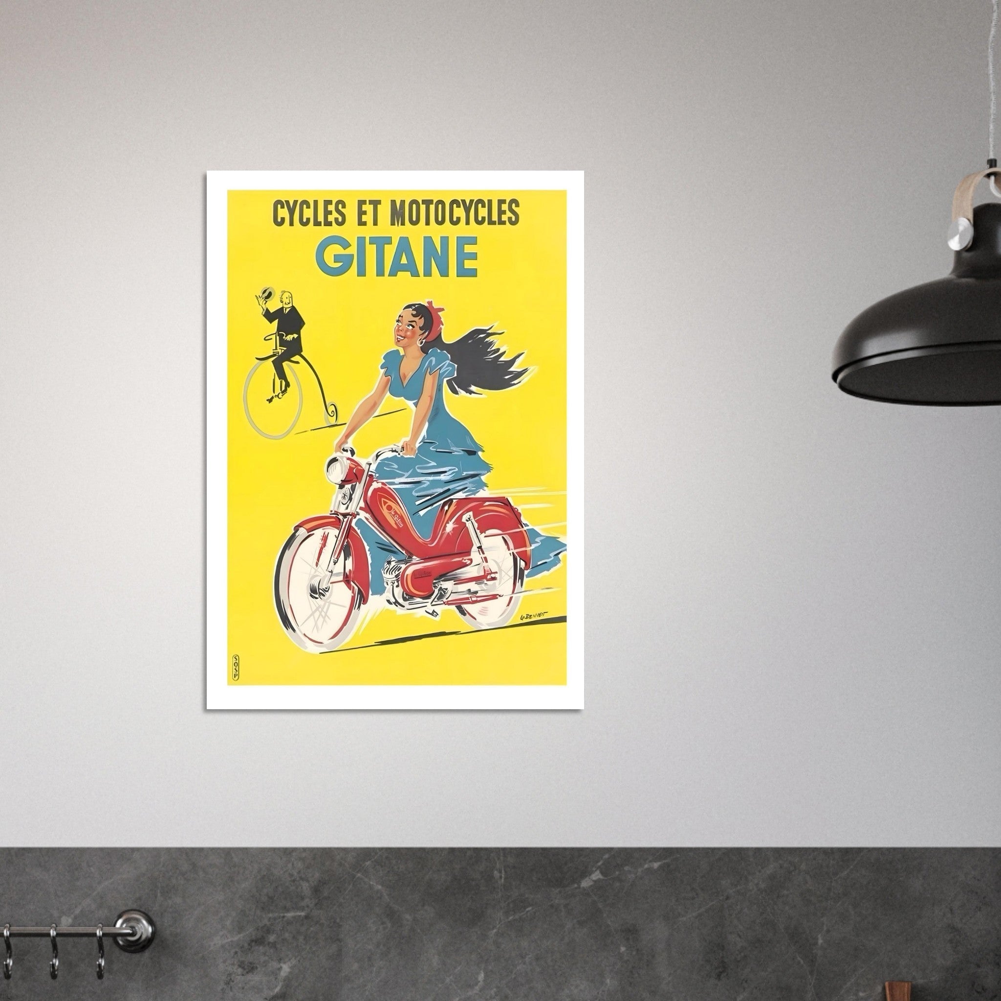 Vintage Gitane French Cycles Art Poster - Transit Art