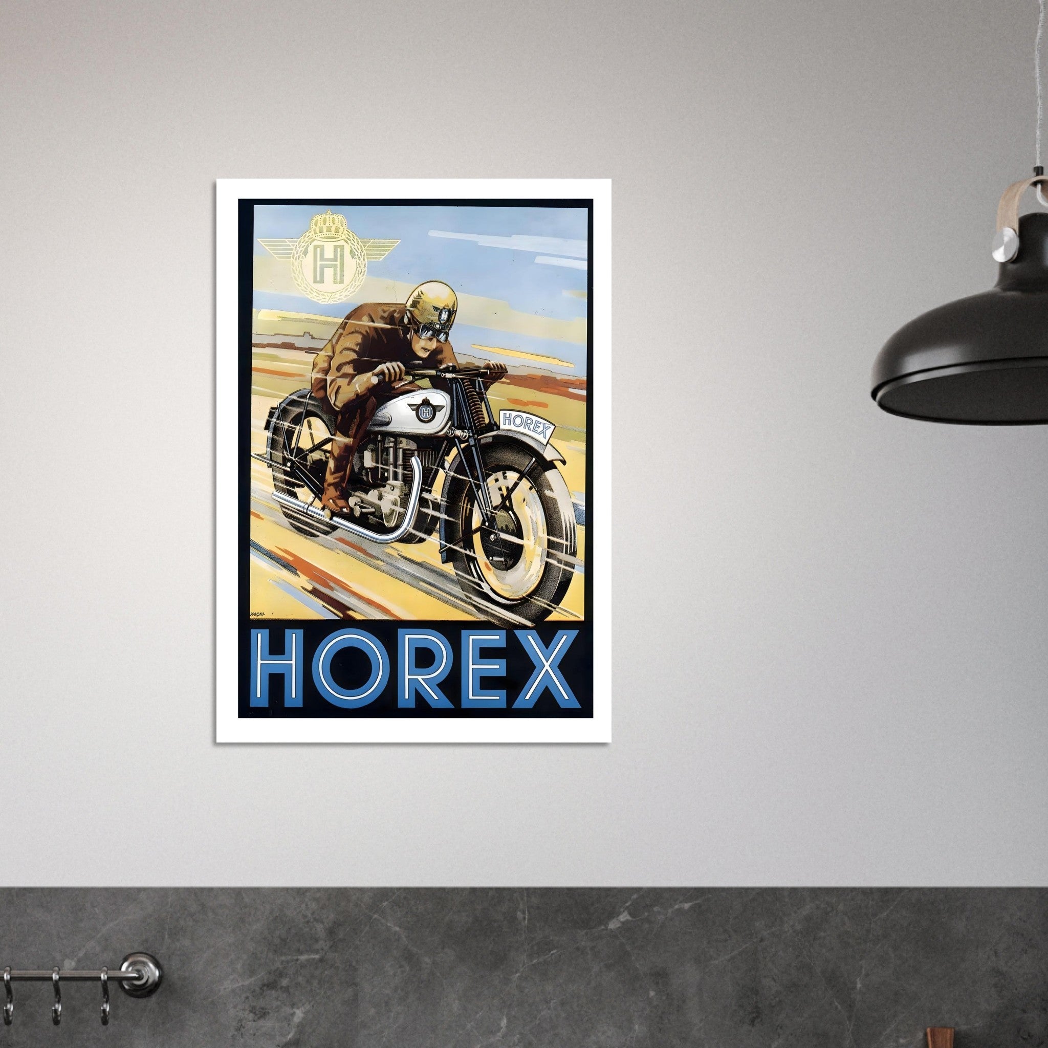 Vintage Horex Motorcycle Advertisement Poster - Transit Art