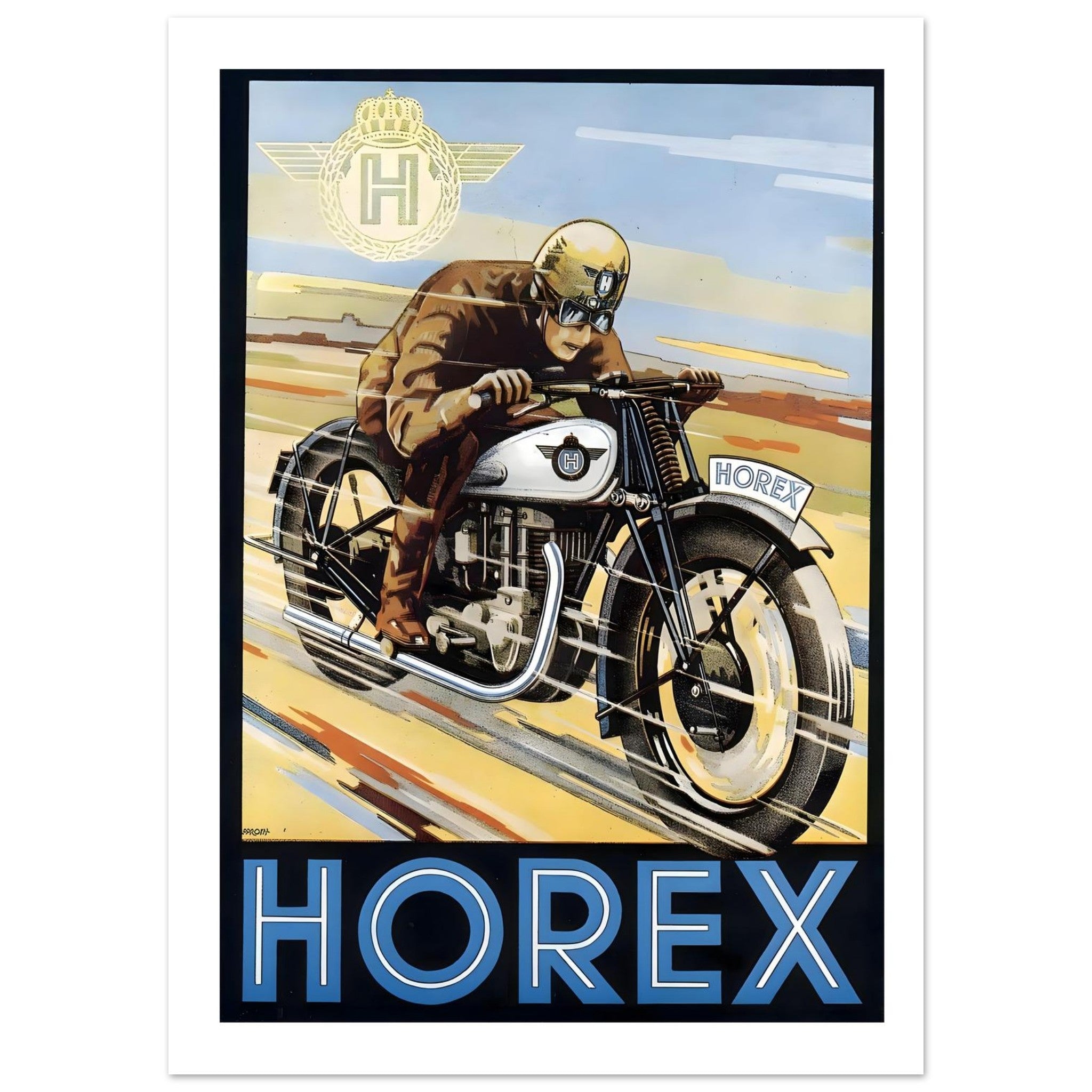 Vintage Horex Motorcycle Advertisement Poster - Transit Art