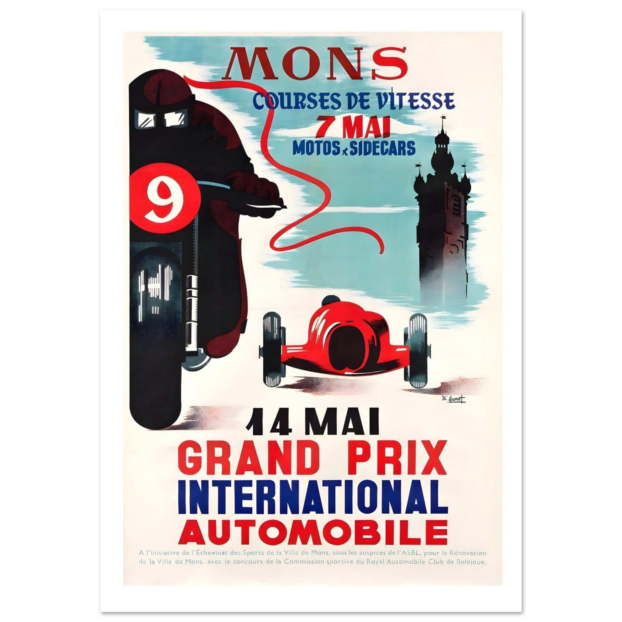 Vintage Mons Race and Grand Prix Poster - Transit Art