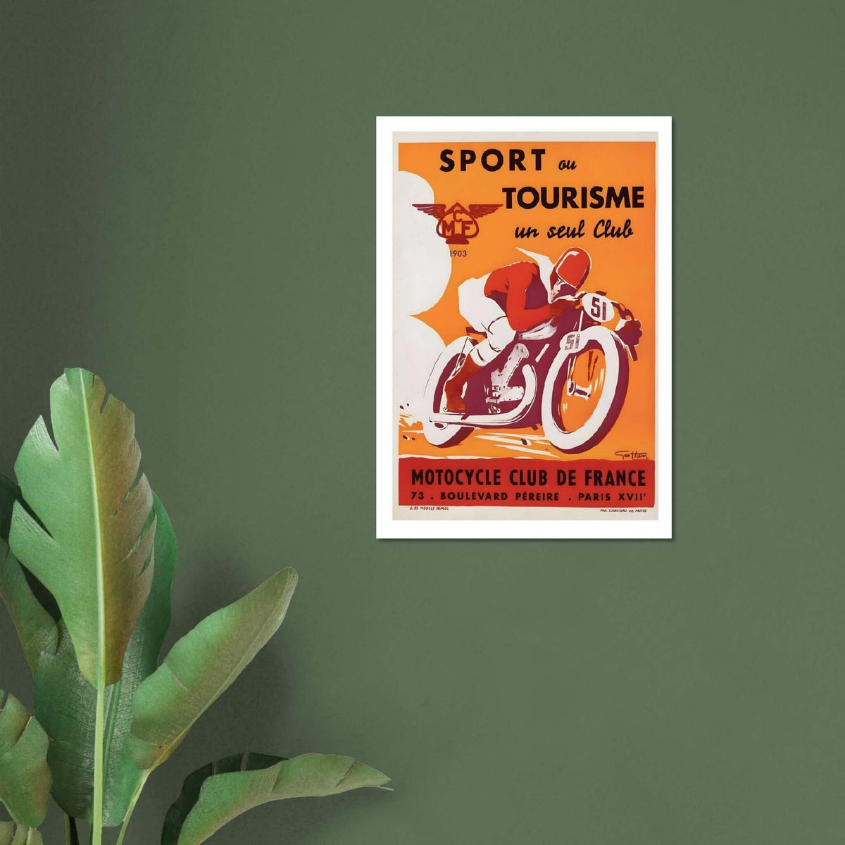 Vintage Motocycle Club de France Sport Tourism Poster - Transit Art