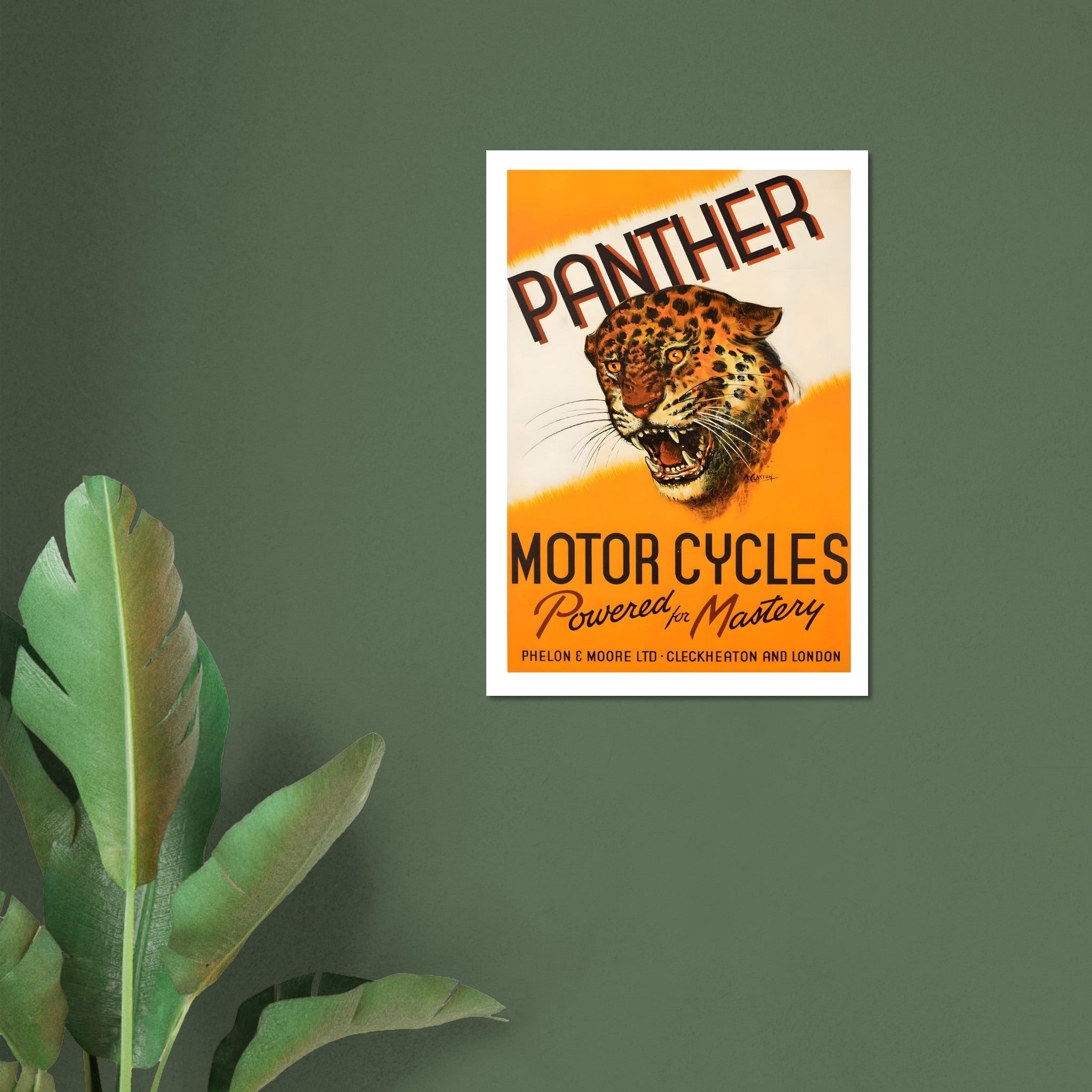 Vintage Panther Motor Cycles Powered for Mastery Poster - Transit Art
