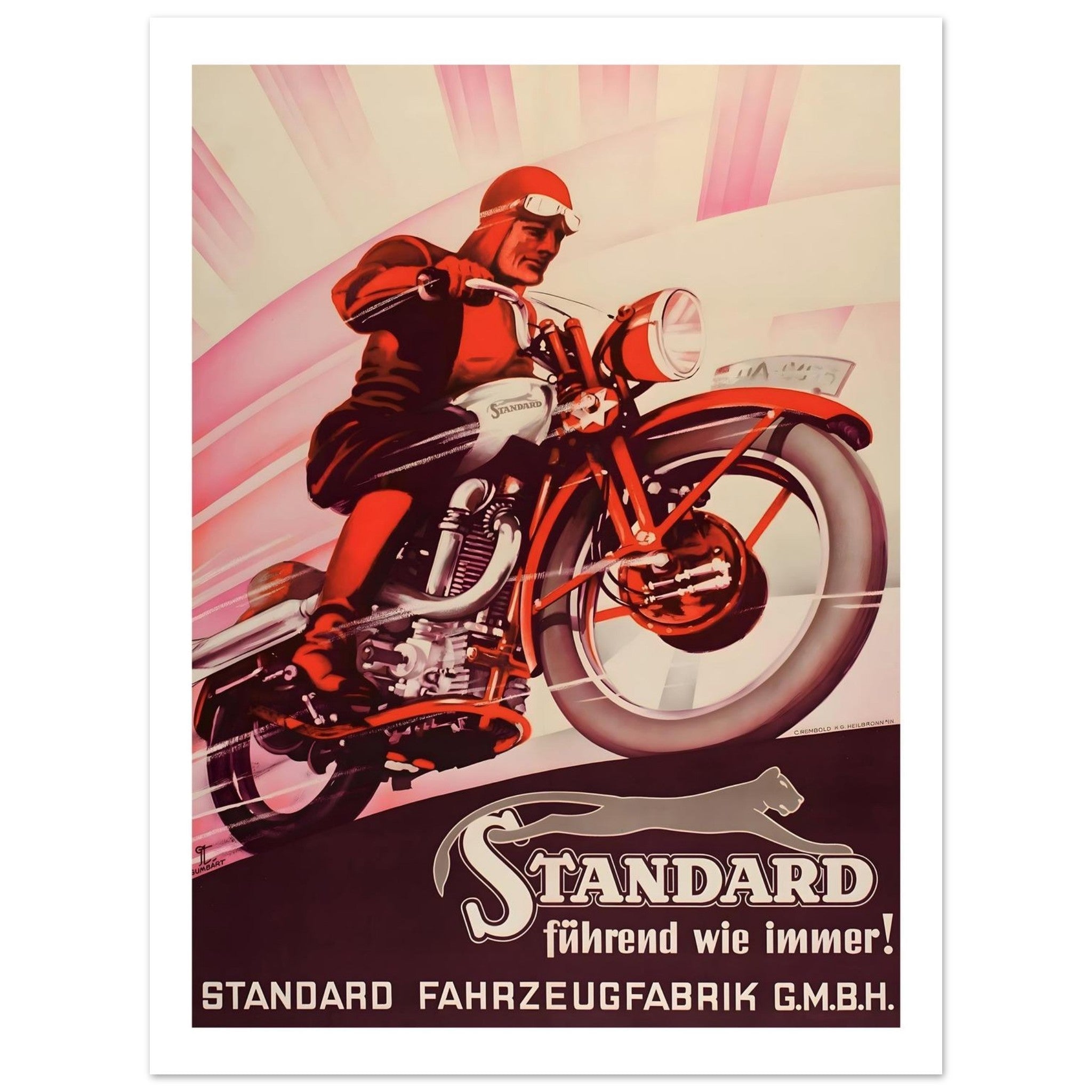 Vintage Standard Motorcycle Poster: Speed, Power, and Precision - Transit Art