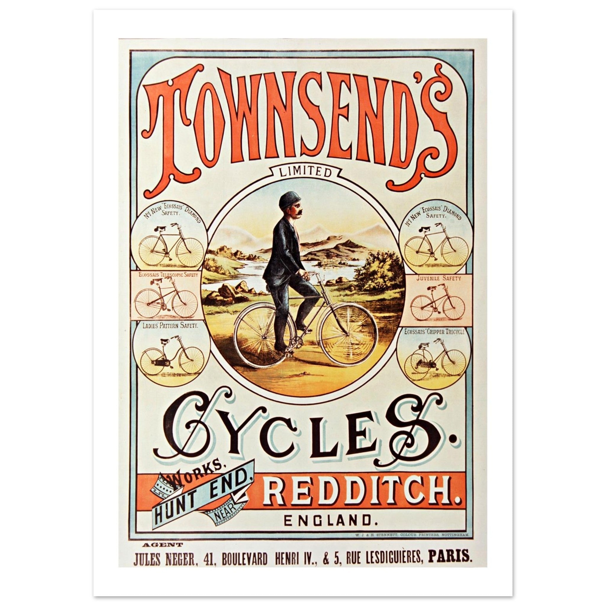 Vintage Townsends Cycles From Redditch England - Transit Art