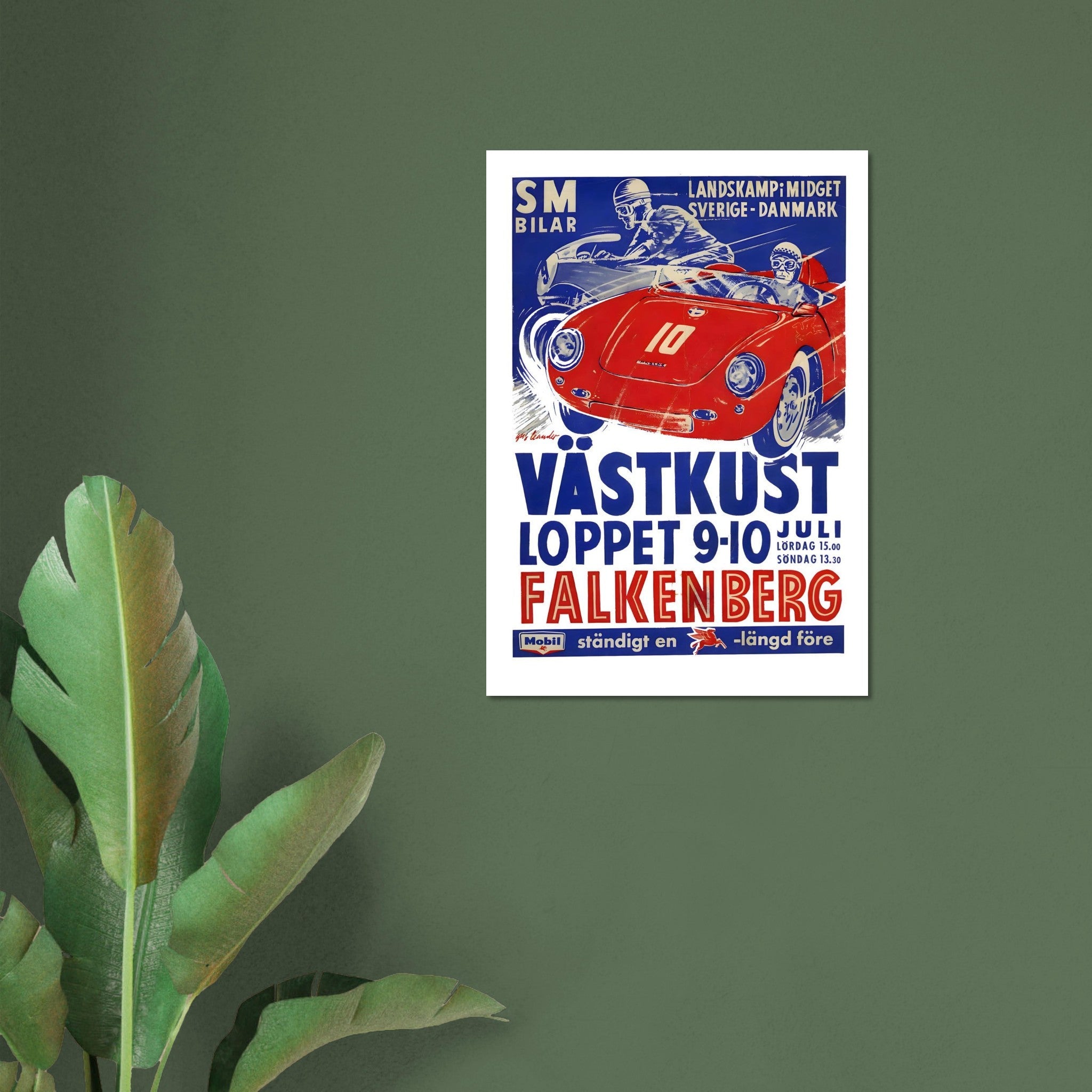 Vintage Västkustloppet Falkenberg Swedish Racing Poster - Transit Art
