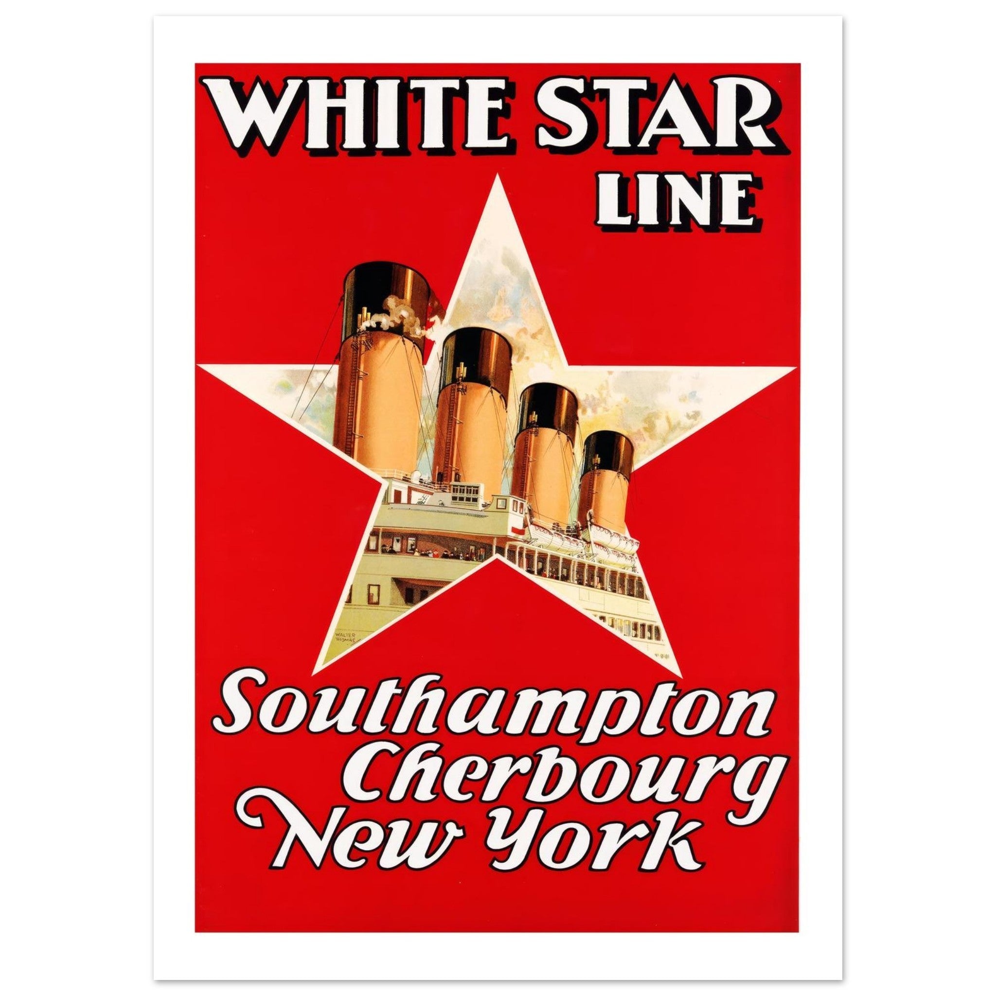 White Star Line Vintage Poster - Transit Art